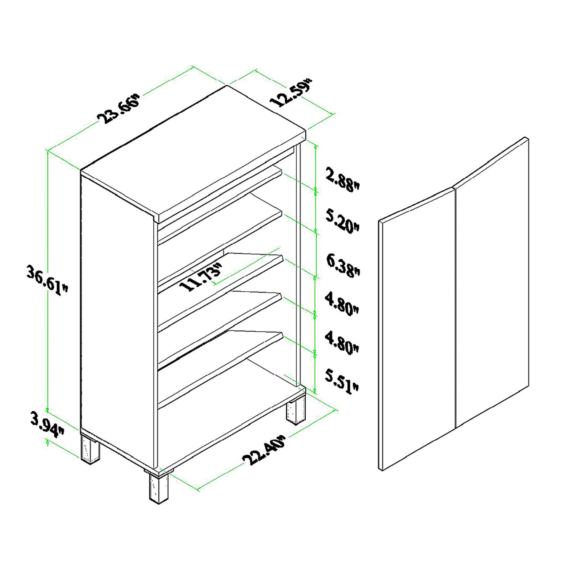 Lilligard Brown Shoe Storage Cabinet - Image 11