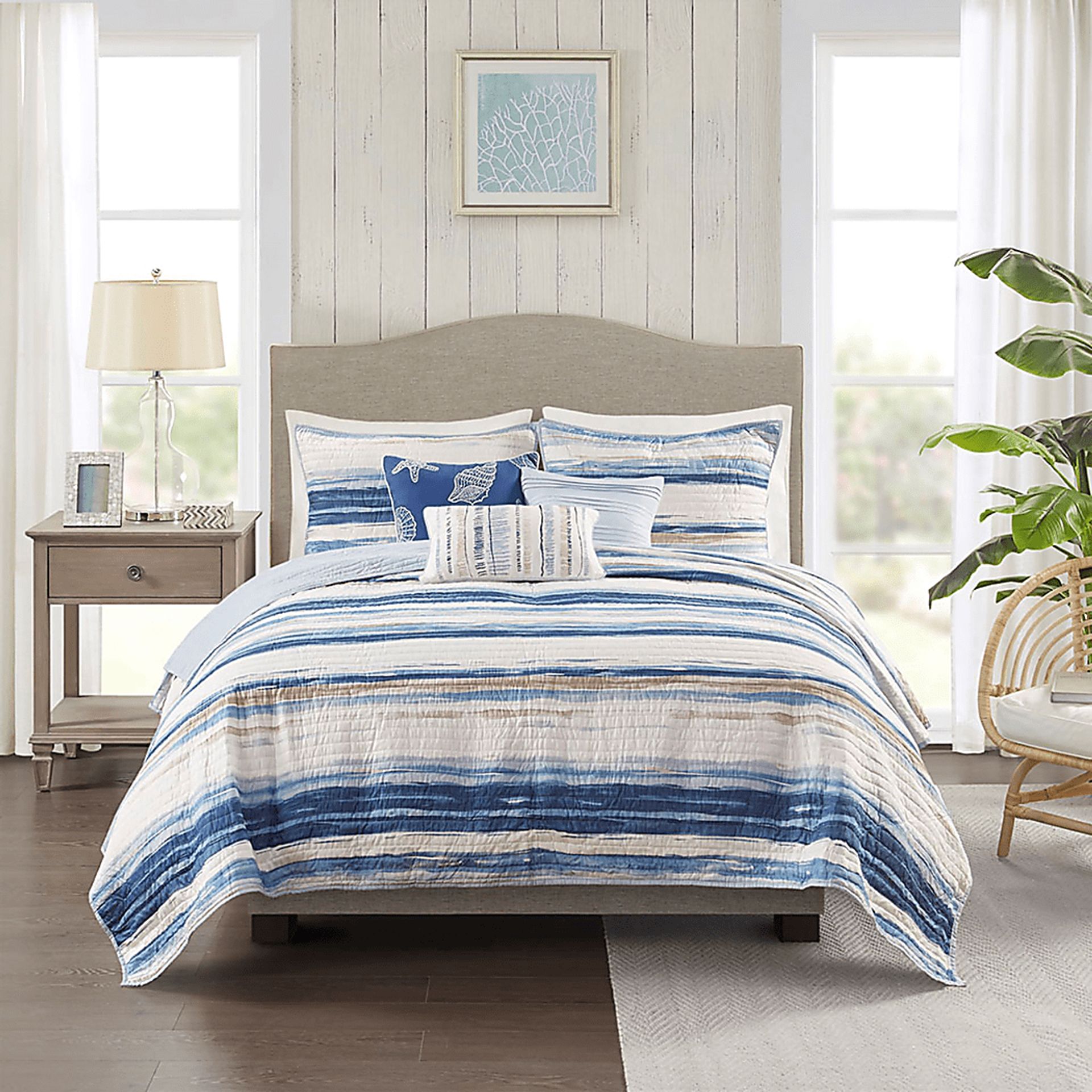 Lillya Blue 6 pc King/Cal King Quilt Set - Image 2