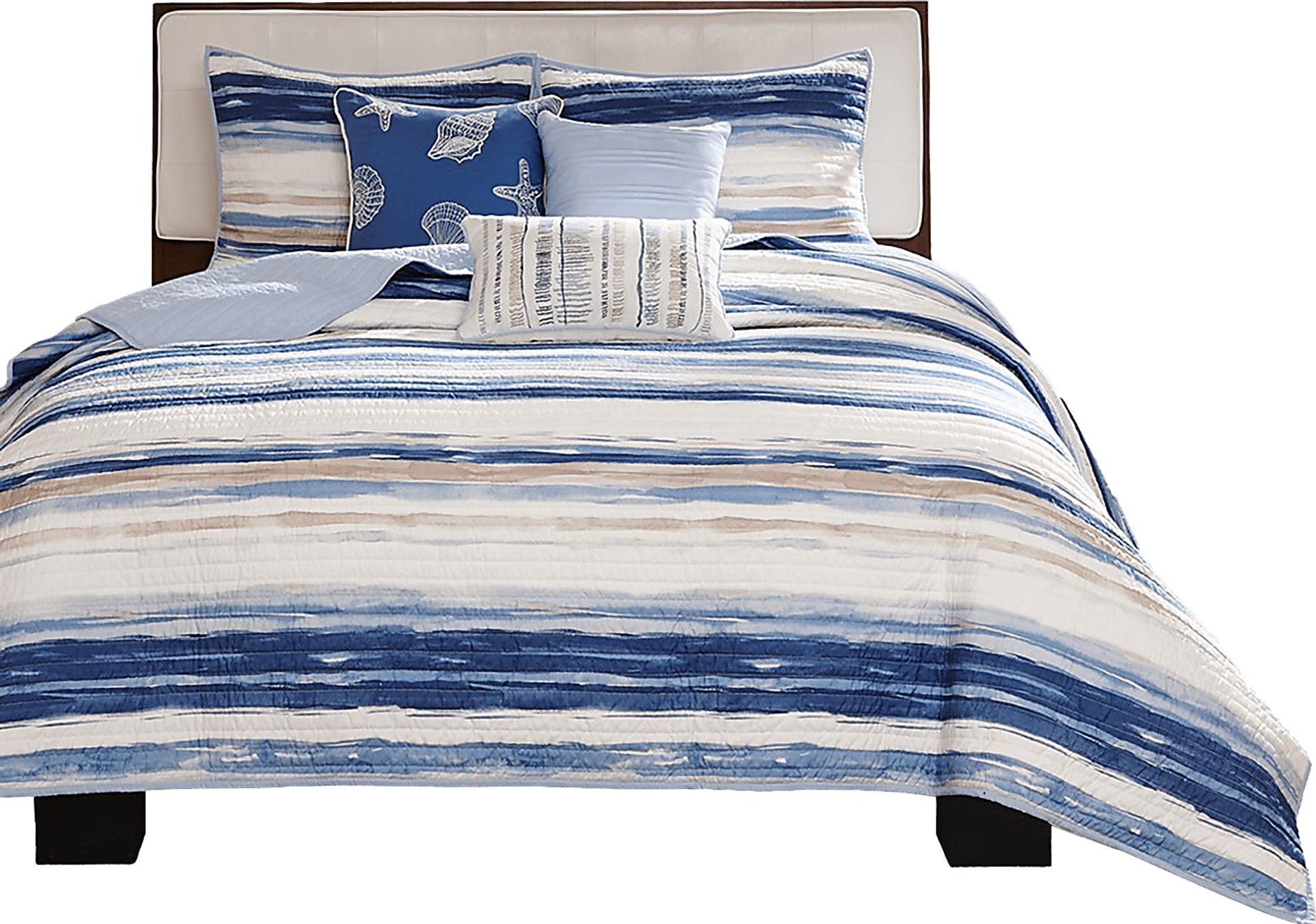 Lillya Blue 6 pc King/Cal King Quilt Set - Image 1