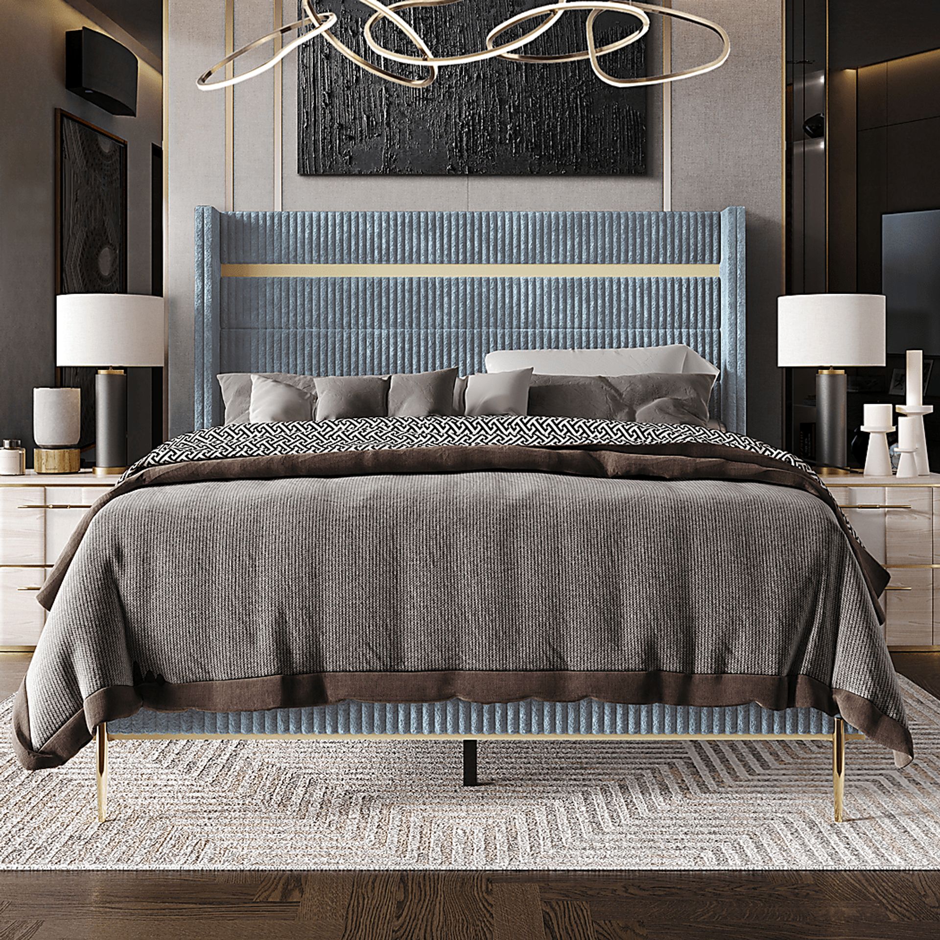 Lilypadway Blue King Bed - Image 2
