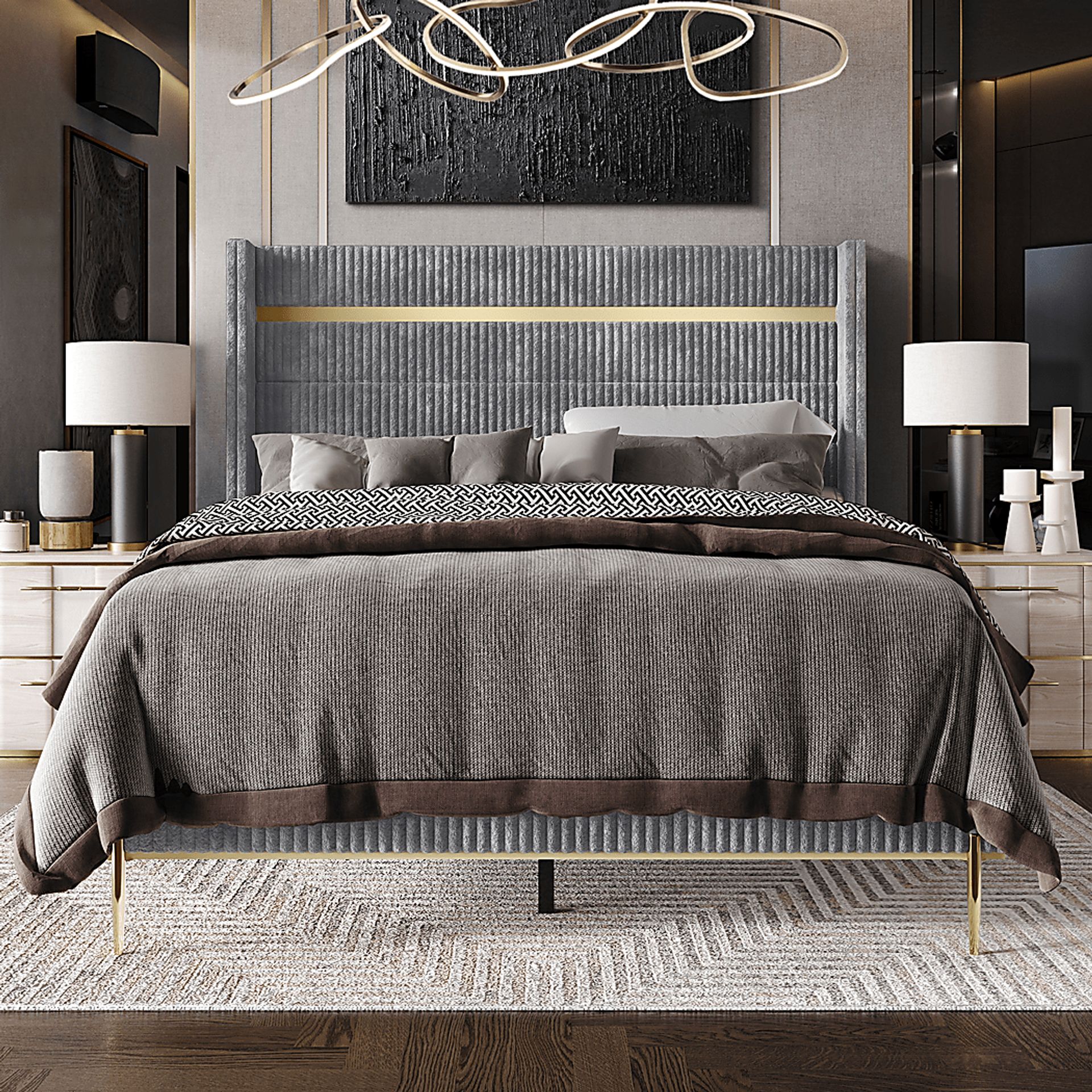 Lilypadway Gray Twin Bed - Image 2