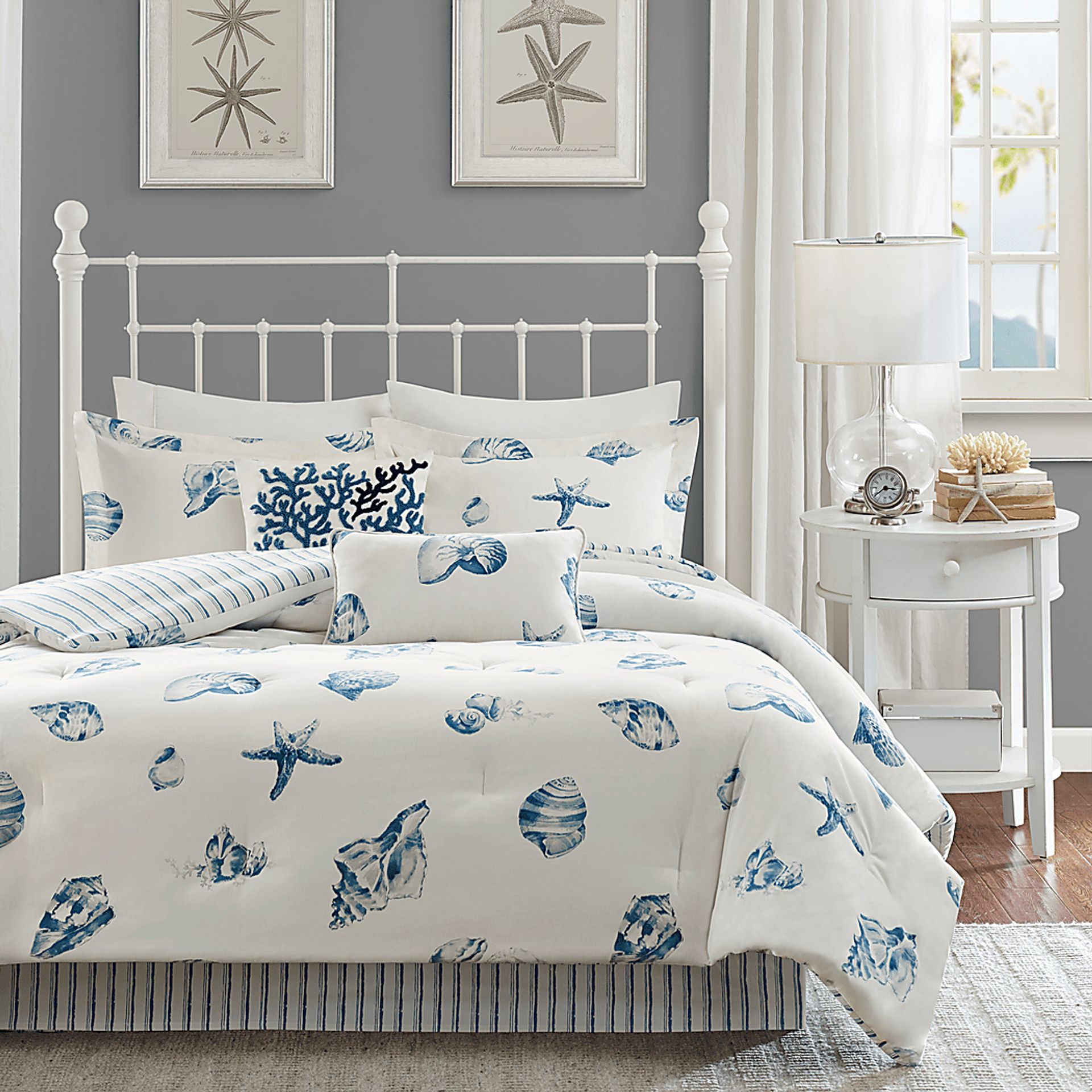 Limekiln White Blue 4 Pc Full Comforter Set - Image 2