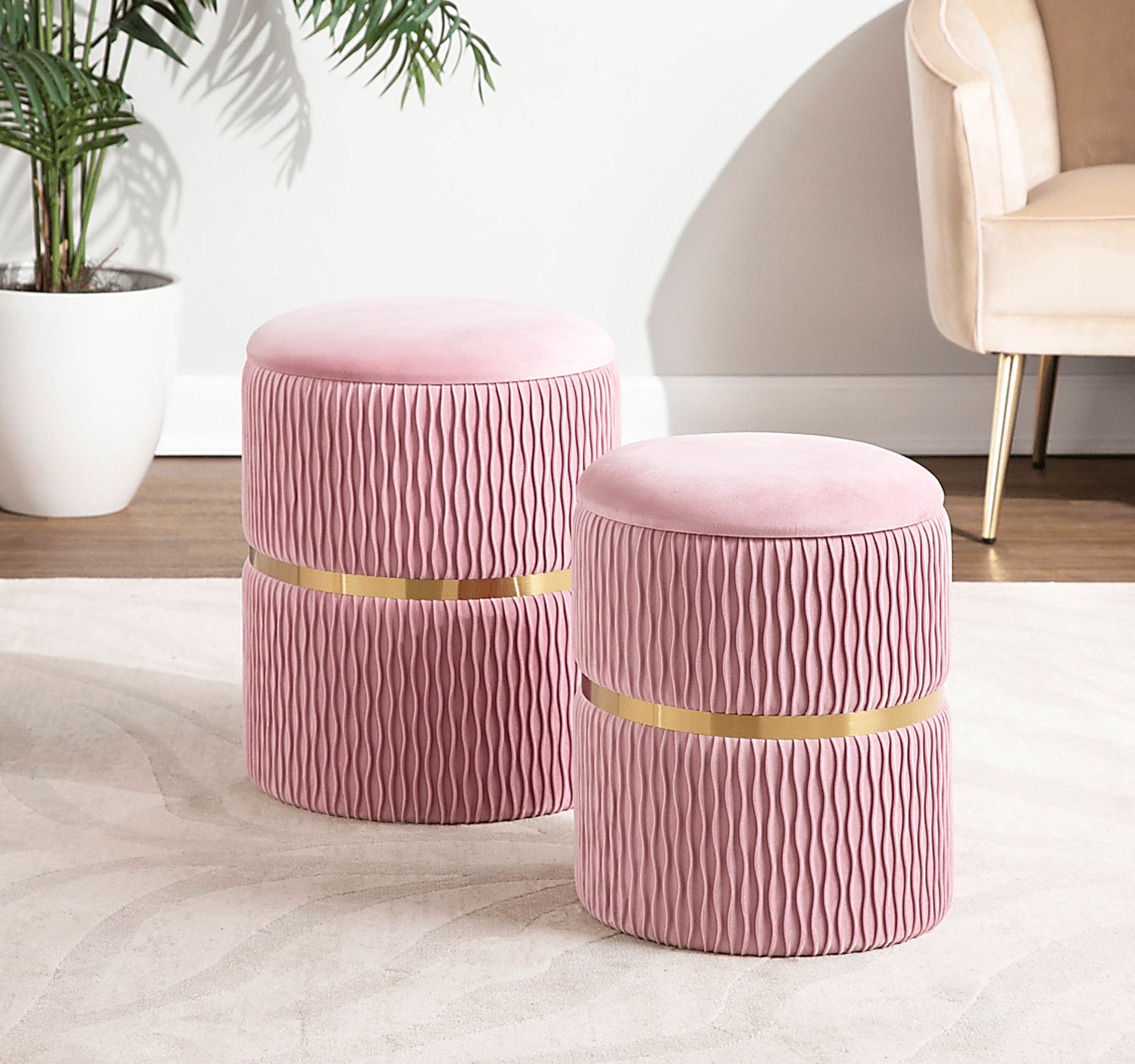 Lincoya Blush Ottoman, Set of 2 - Image 6