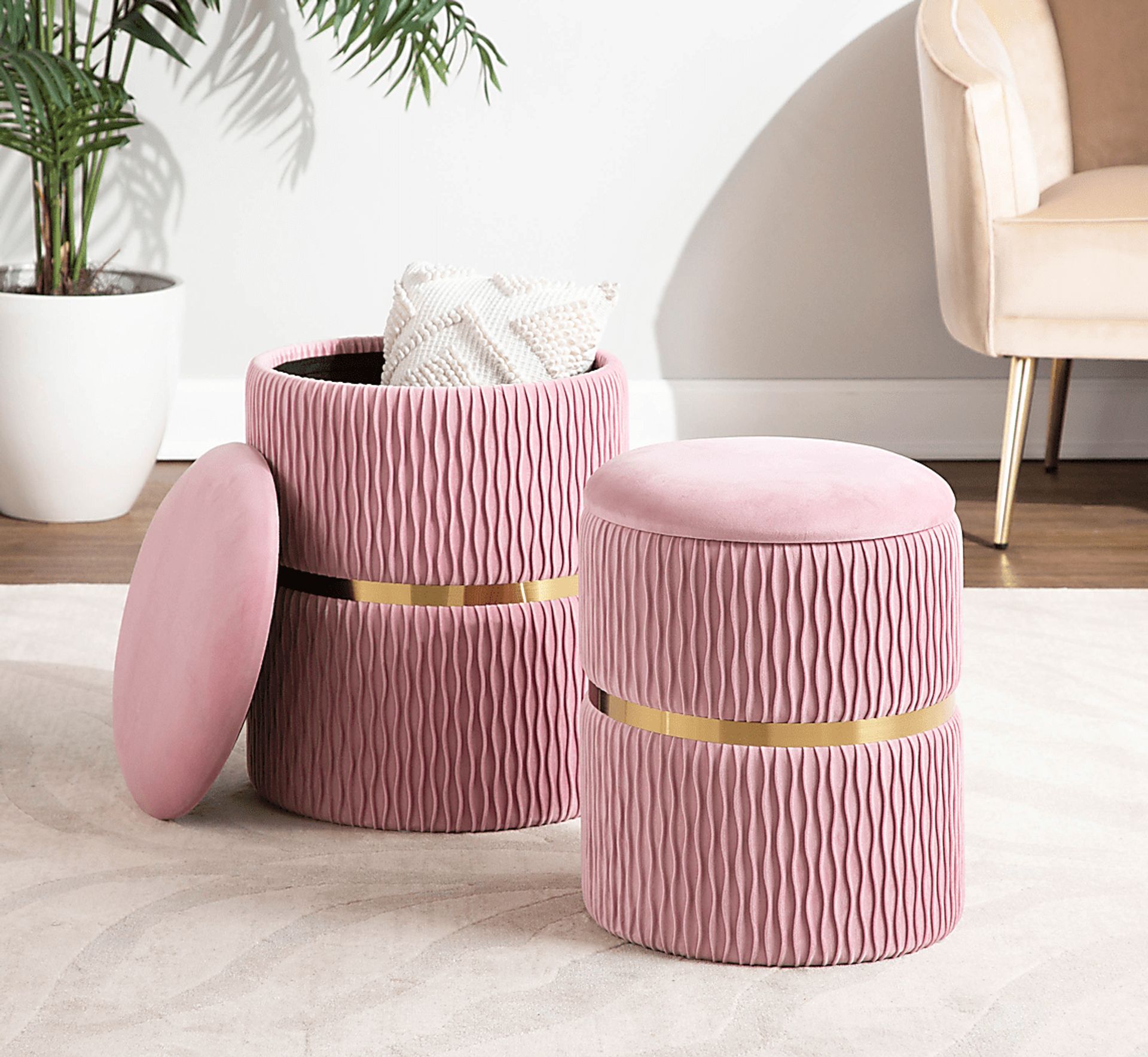 Lincoya Blush Ottoman, Set of 2 - Image 7