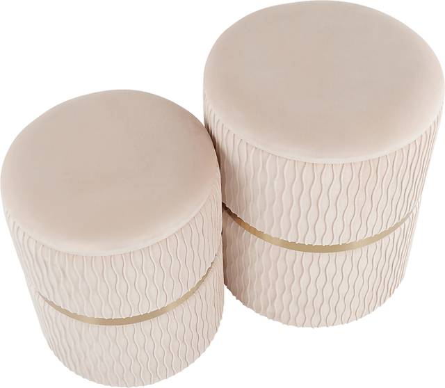 Lincoya Cream Ottoman, Set of 2 - Thumbnail - Image 2