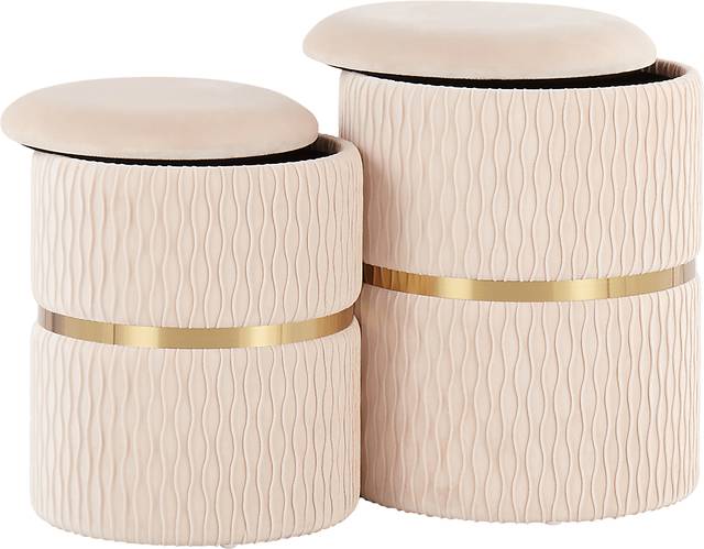 Lincoya Cream Ottoman, Set of 2 - Thumbnail - Image 4