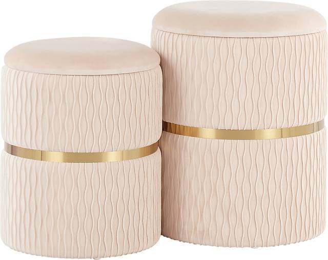 Lincoya Cream Ottoman, Set of 2 - Thumbnail - Image 1