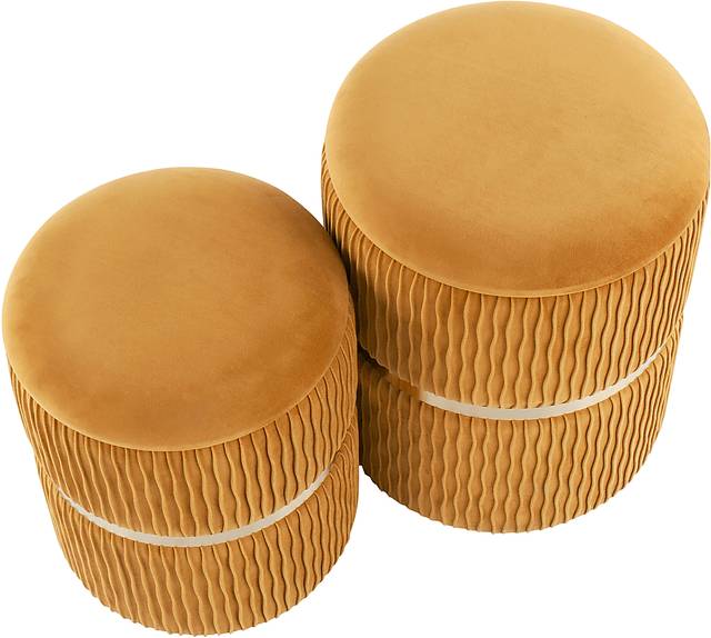 Lincoya Orange Ottoman, Set of 2 - Thumbnail - Image 2