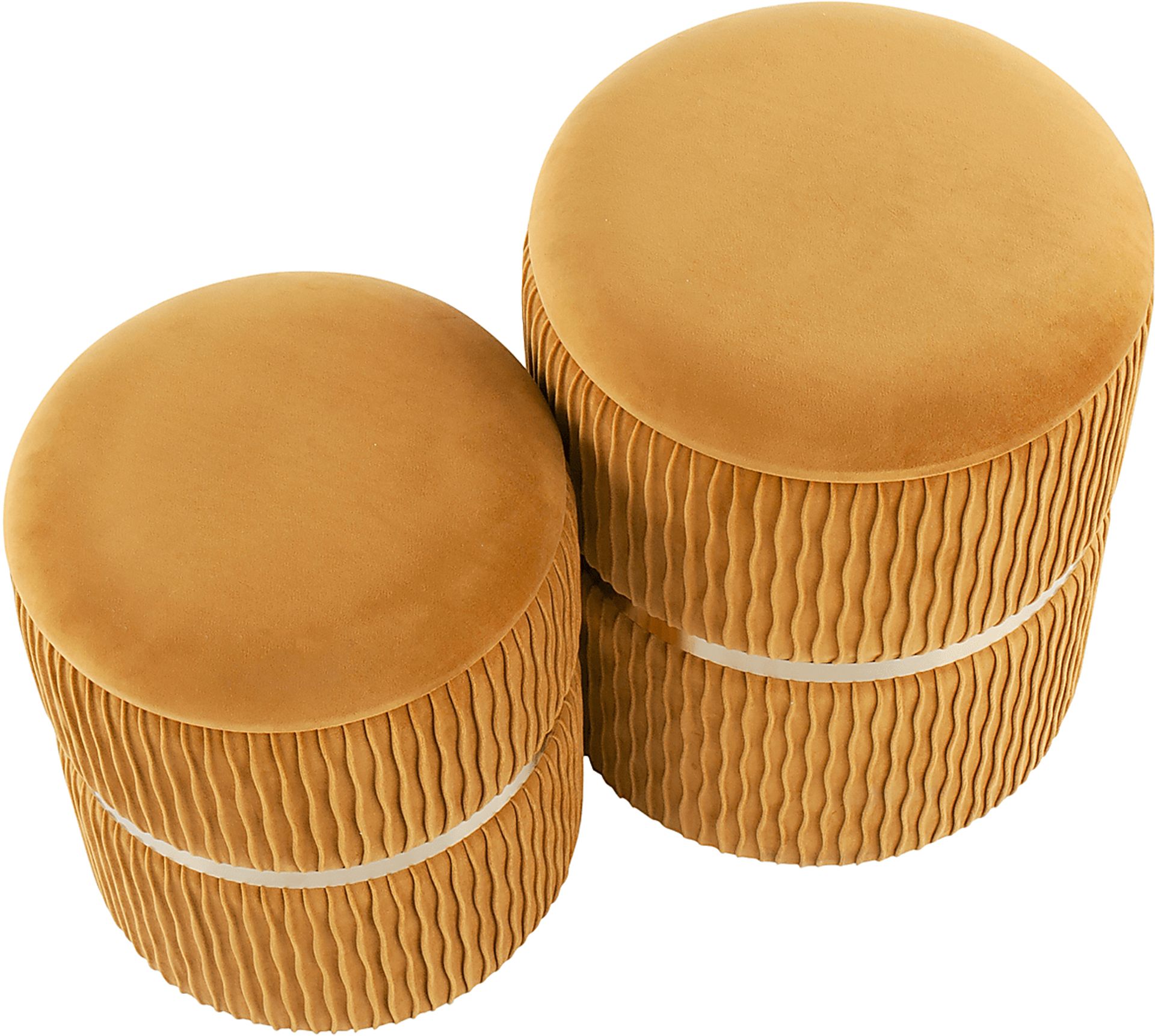 Lincoya Orange Ottoman, Set of 2 - Image 2