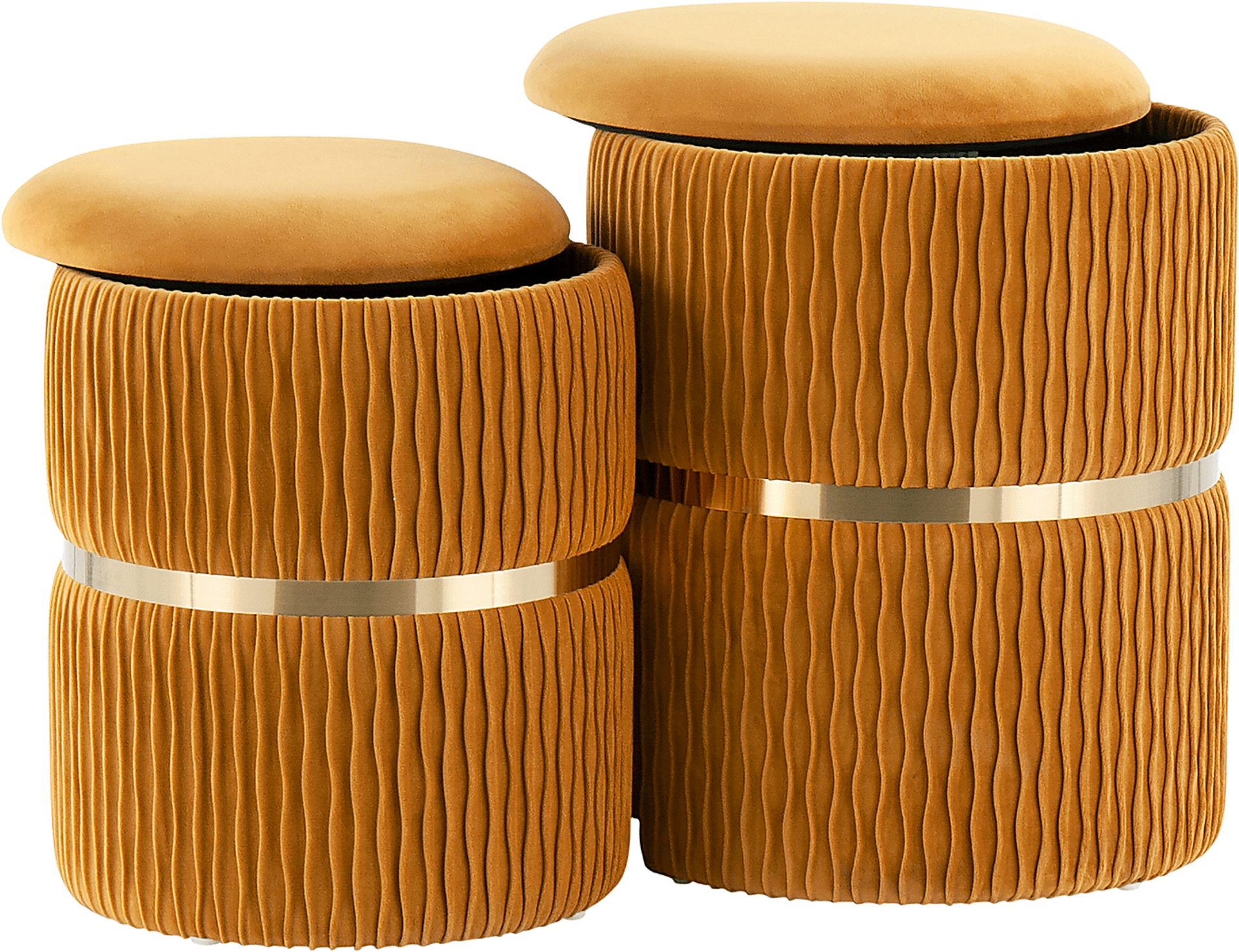 Lincoya Orange Ottoman, Set of 2 - Image 3