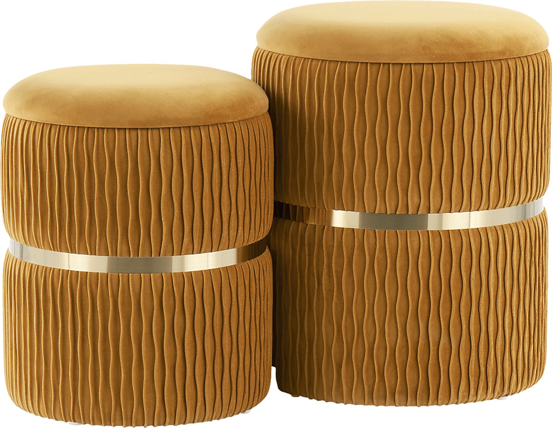 Lincoya Orange Ottoman, Set of 2 - Image 1