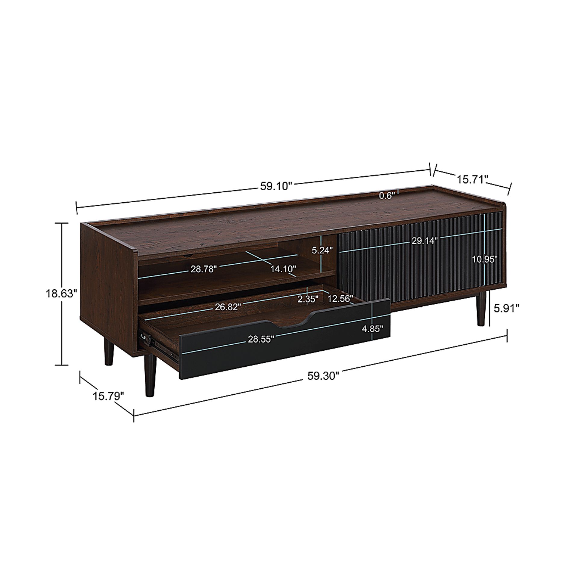 Lindall Black 59.5 in. Console - Image 10