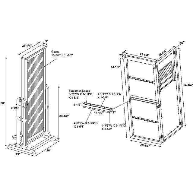 Lindelaan Black Cheval Jewelry Armoire - Thumbnail - Image 11