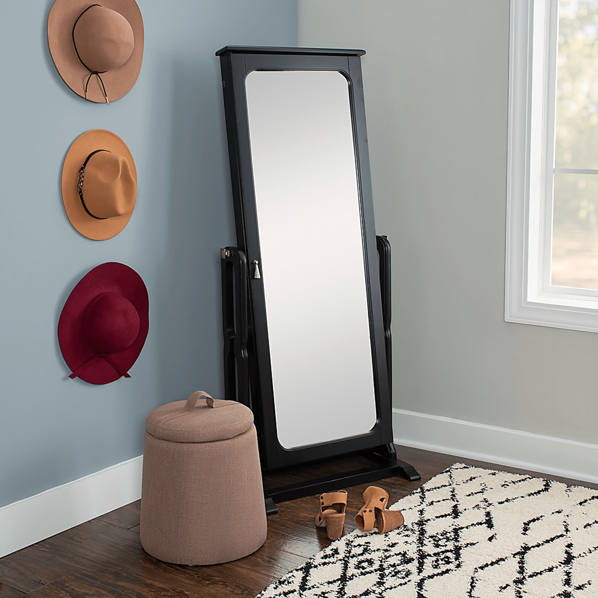 Lindelaan Black Cheval Jewelry Armoire - Image 2