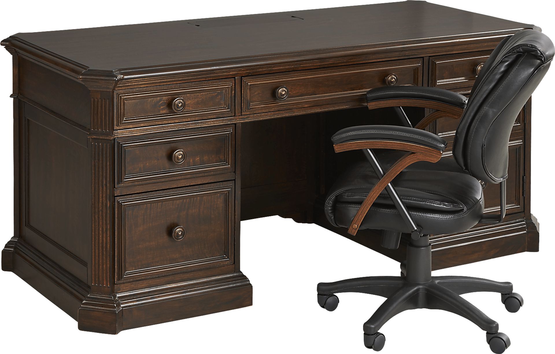 Lindenwood Saddle 3 Pc Desk and Chair Set - Image 1