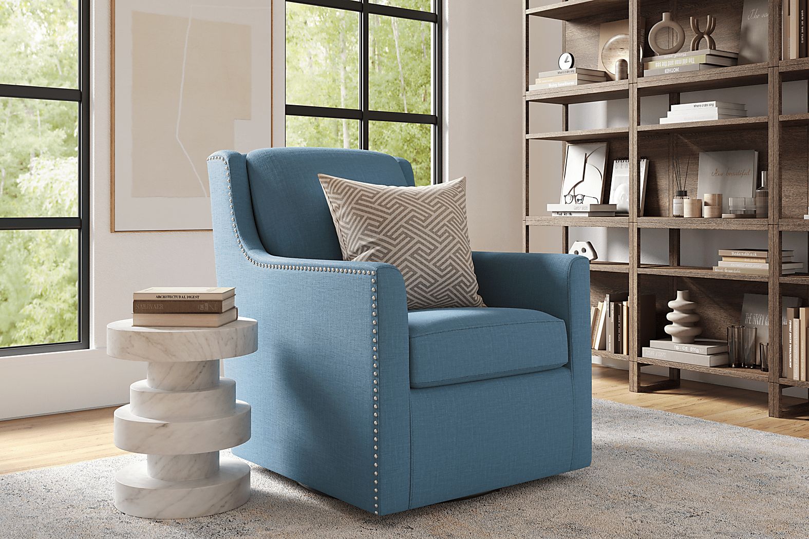 Lindsey Blue Swivel Chair