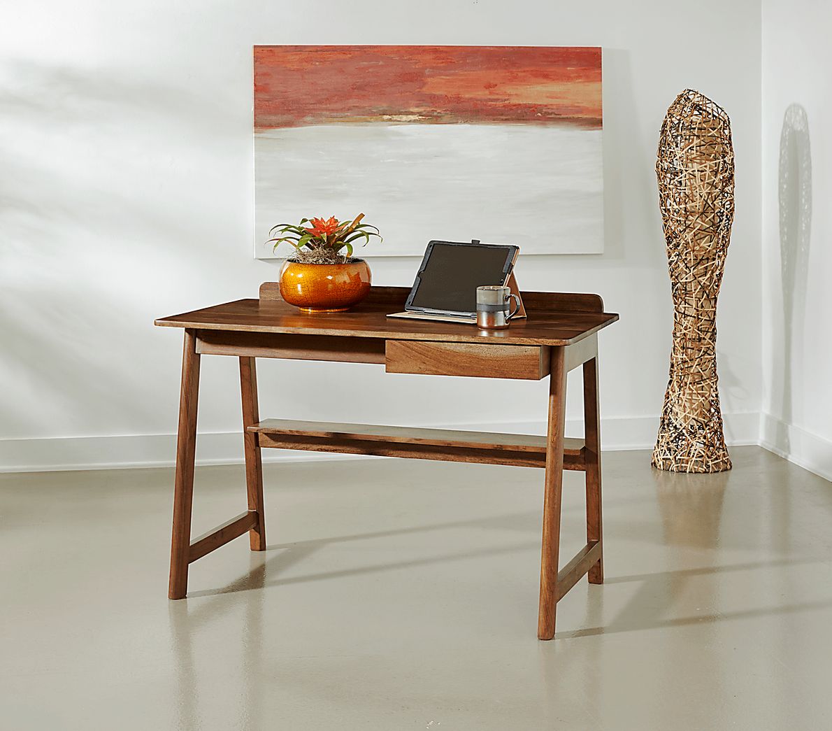 Lineran Brown Writing Desk Rooms To Go