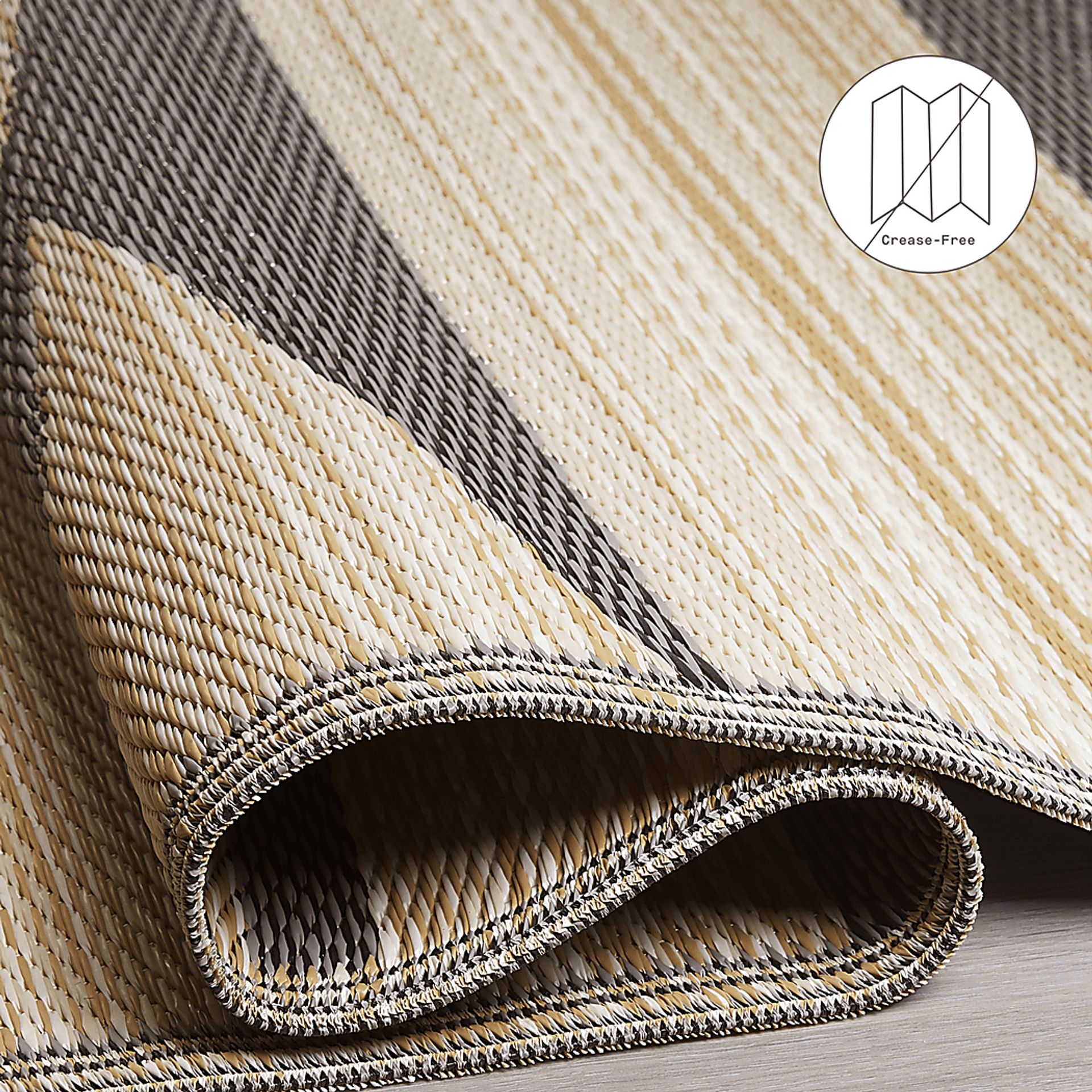 Lineve Natural/Black 6' x 9' Indoor/Outdoor Rug - Image 4