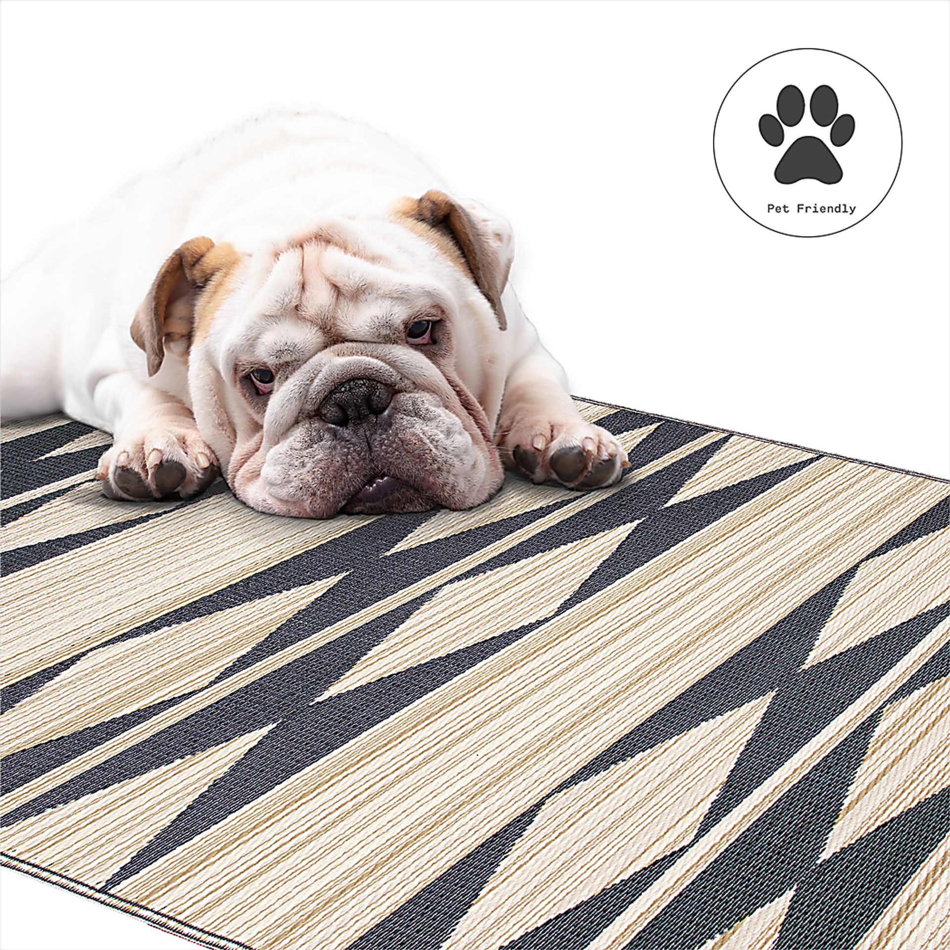 Lineve Natural/Black 8' x 10' Indoor/Outdoor Rug - Image 3