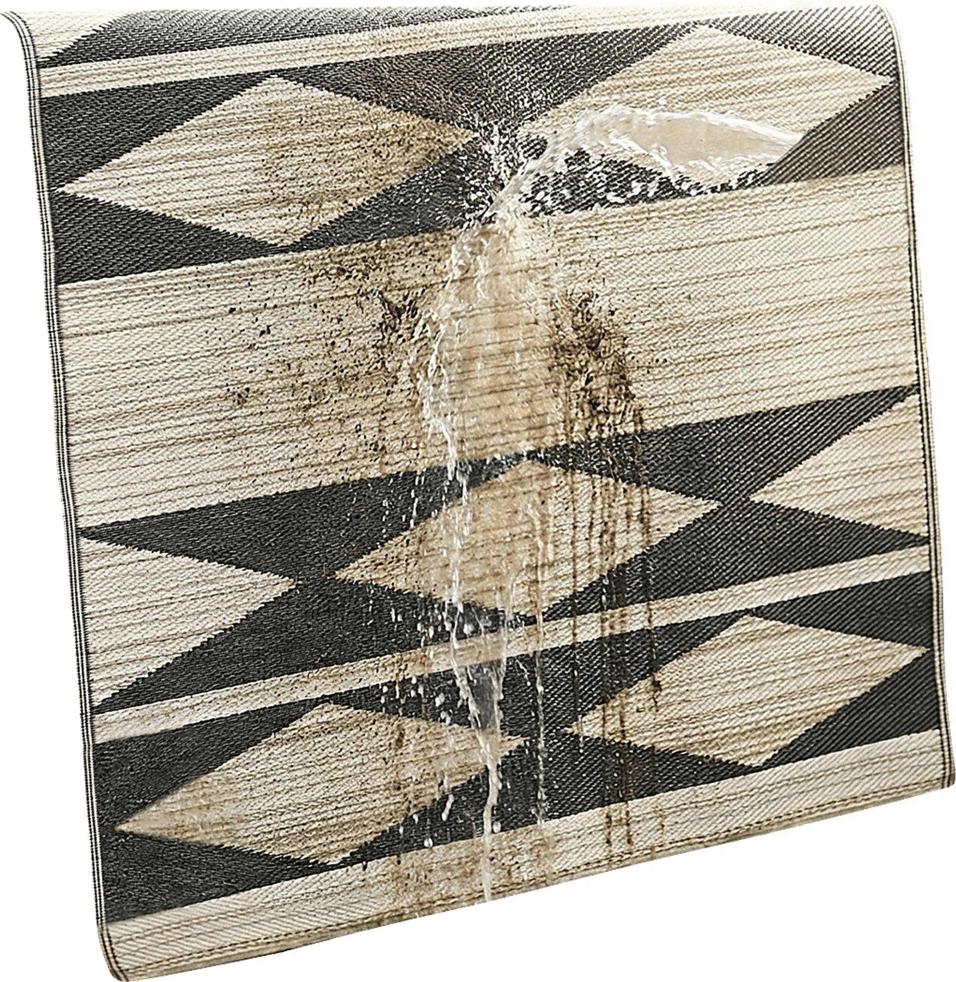 Lineve Natural/Black 8' x 10' Indoor/Outdoor Rug - Image 6