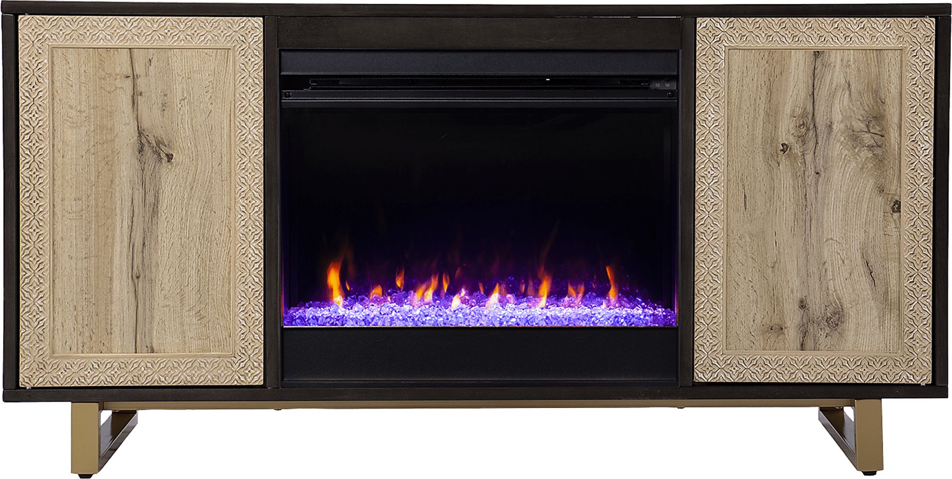 Linherk I Brown 54 in. Console, With Color Changing Electric Fireplace - Image 2