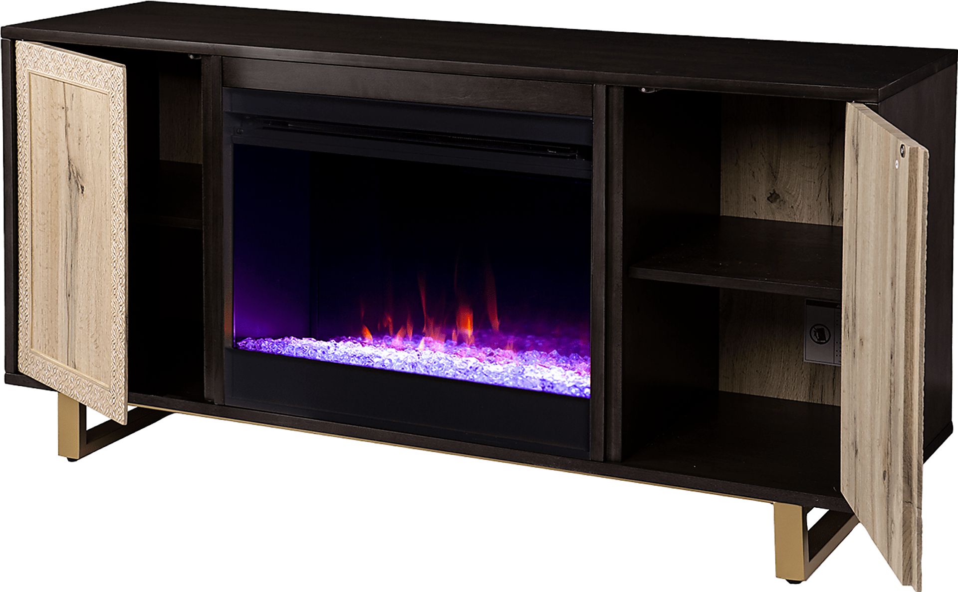 Linherk I Brown 54 in. Console, With Color Changing Electric Fireplace - Image 6