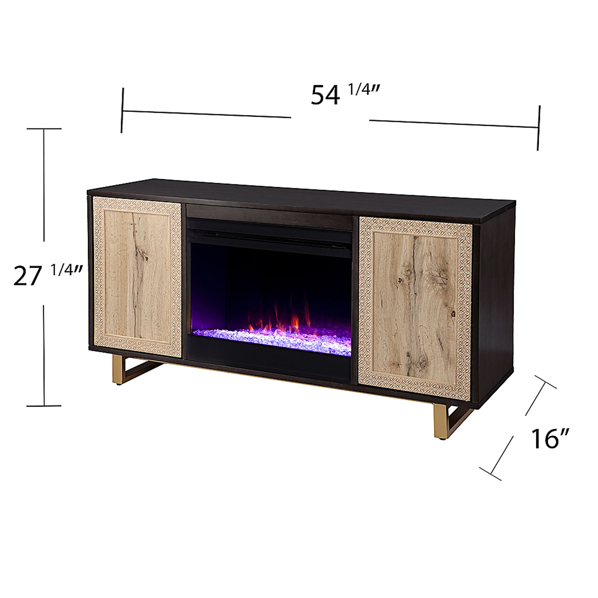 Linherk I Brown 54 in. Console, With Color Changing Electric Fireplace - Image 10