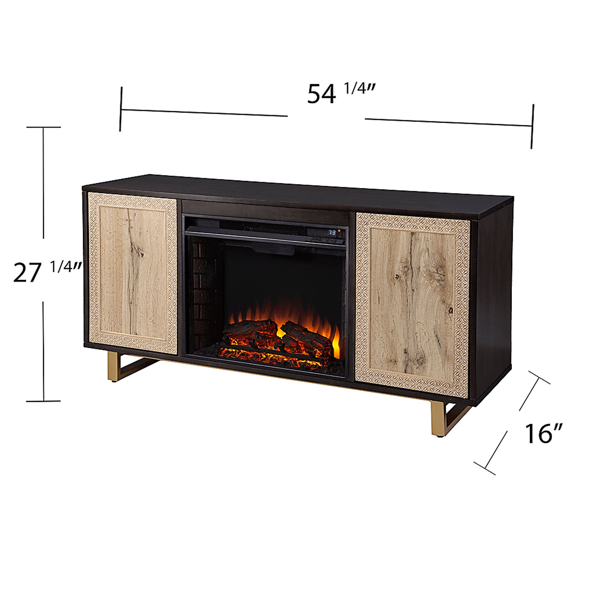 Linherk II Brown 54 in. Console, With Electric Log Fireplace - Image 10