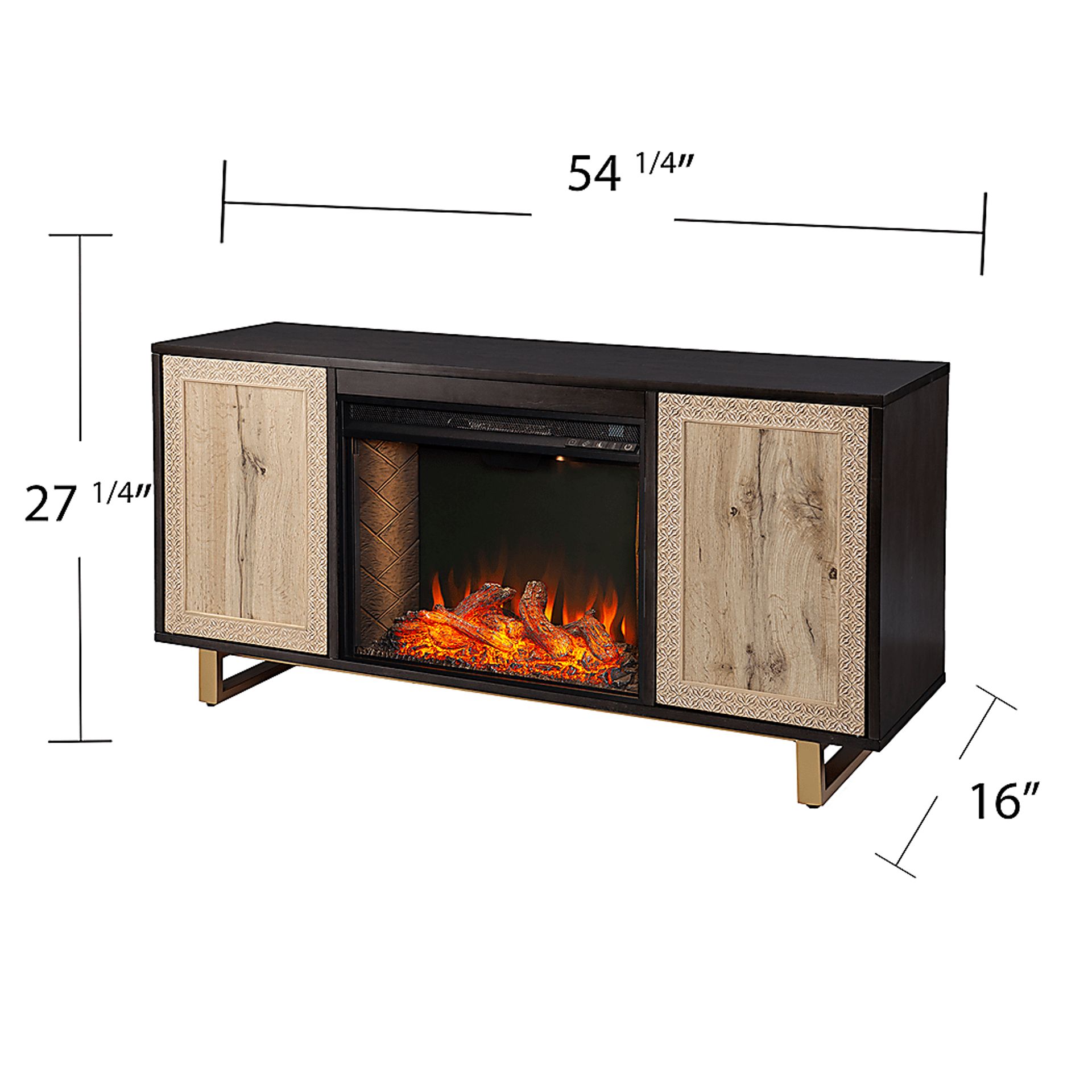 Linherk III Brown 54 in. Console, With Smart Electric Fireplace - Image 10