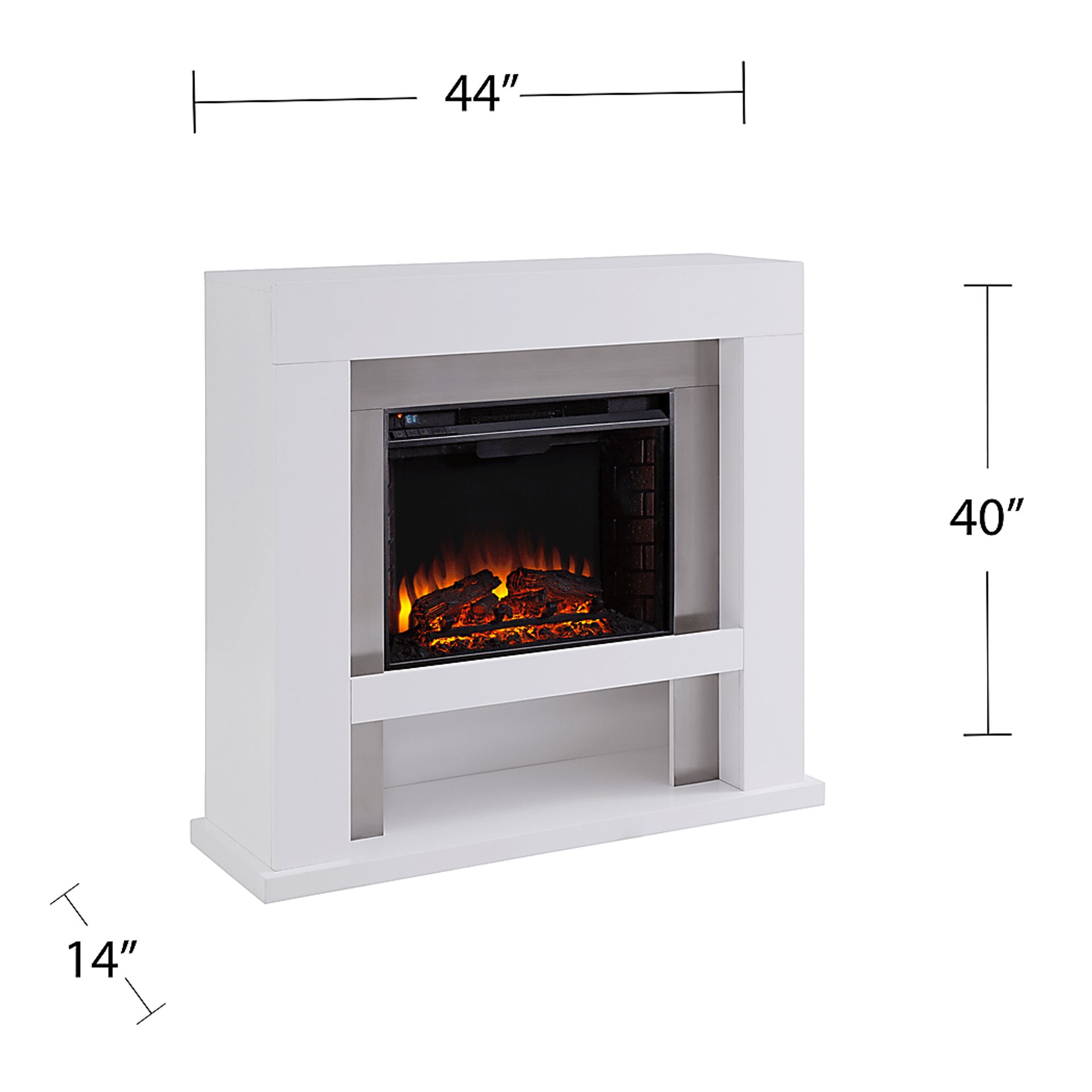 Linkmeadow II White 44 in. Console With Electric Log Fireplace - Image 10