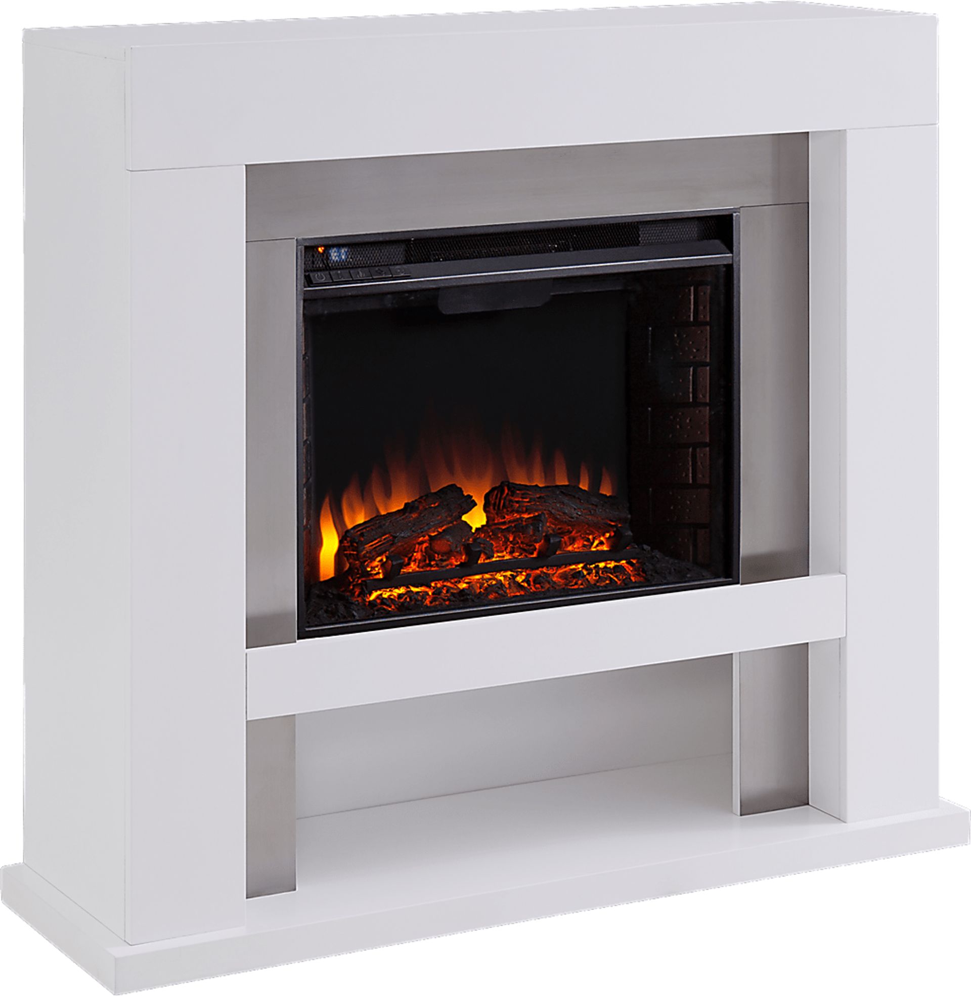 Linkmeadow II White 44 in. Console With Electric Log Fireplace - Image 1