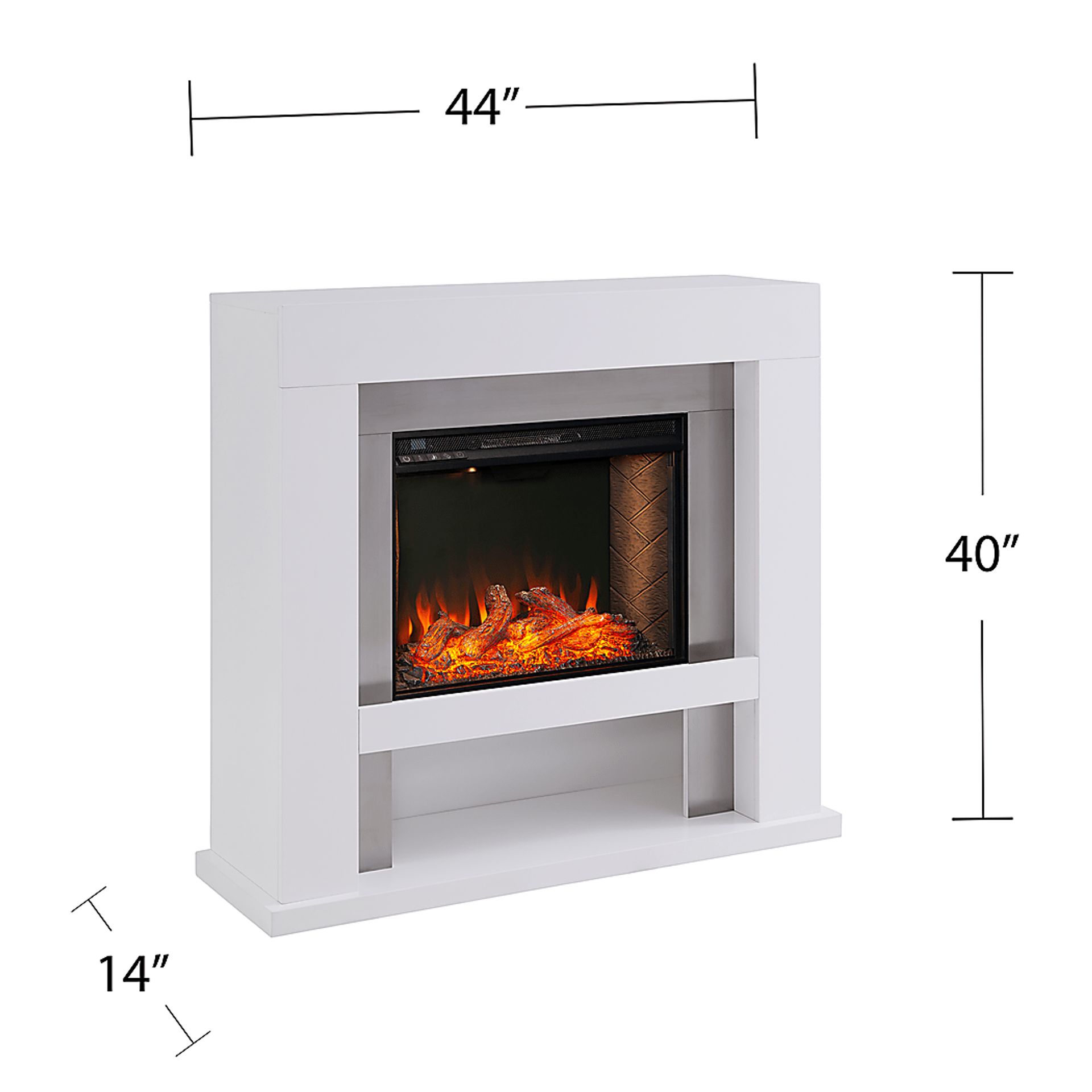 Linkmeadow III White 44 in. Console With Smart Electric Fireplace - Image 8