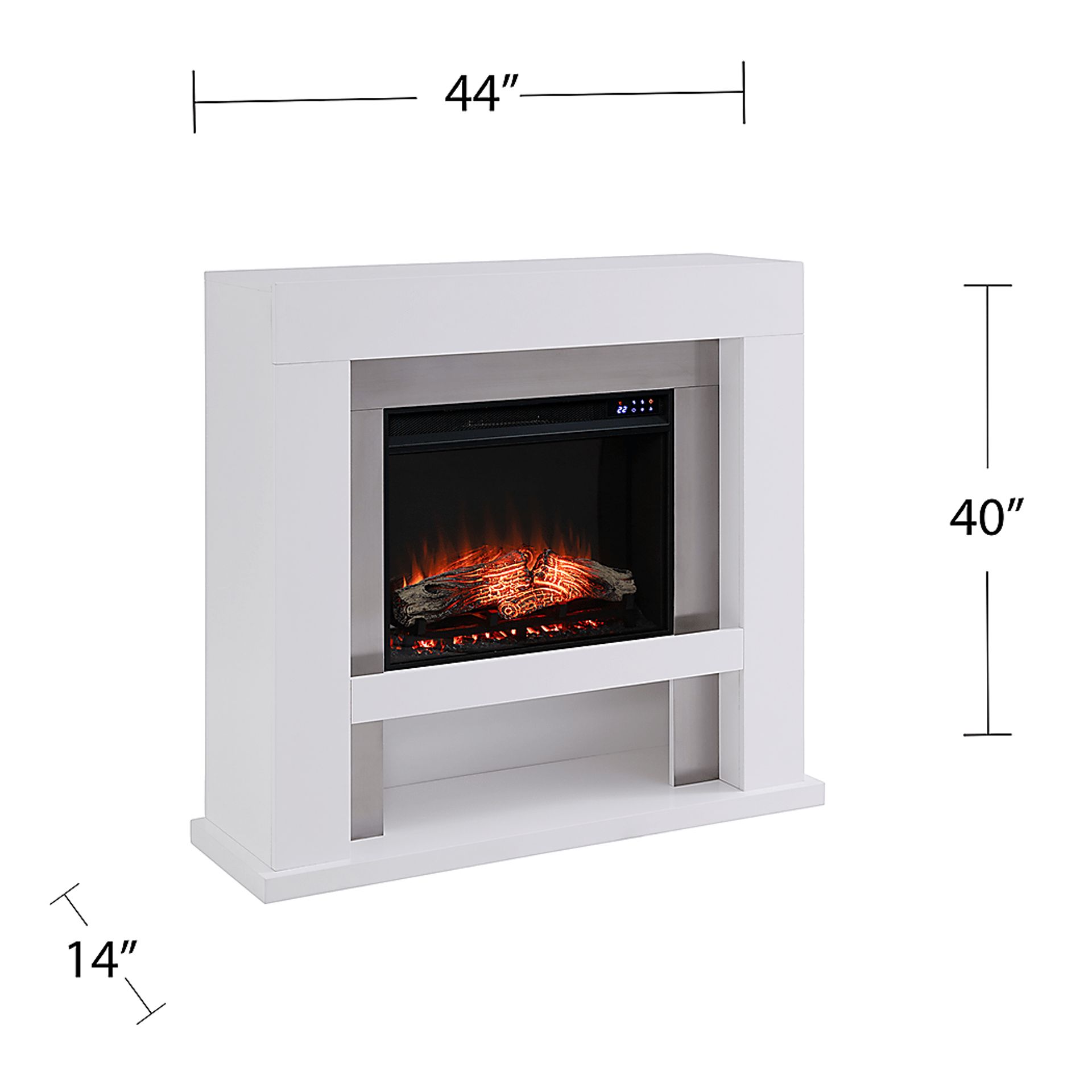 Linkmeadow IV White 44 in. Console With Touch Panel Electric Fireplace - Image 7