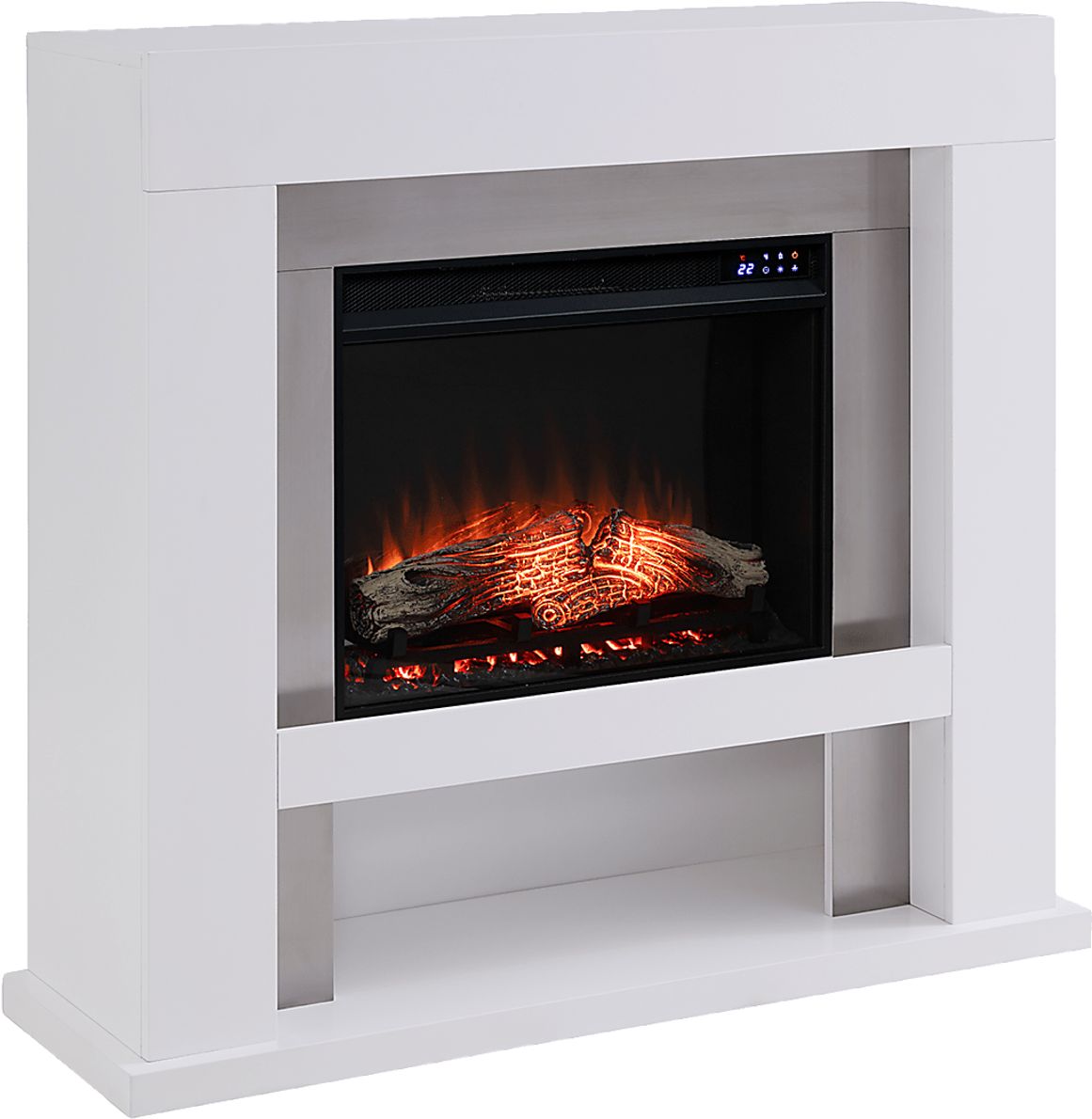 Linkmeadow IV White 44 in. Console With Touch Panel Electric Fireplace