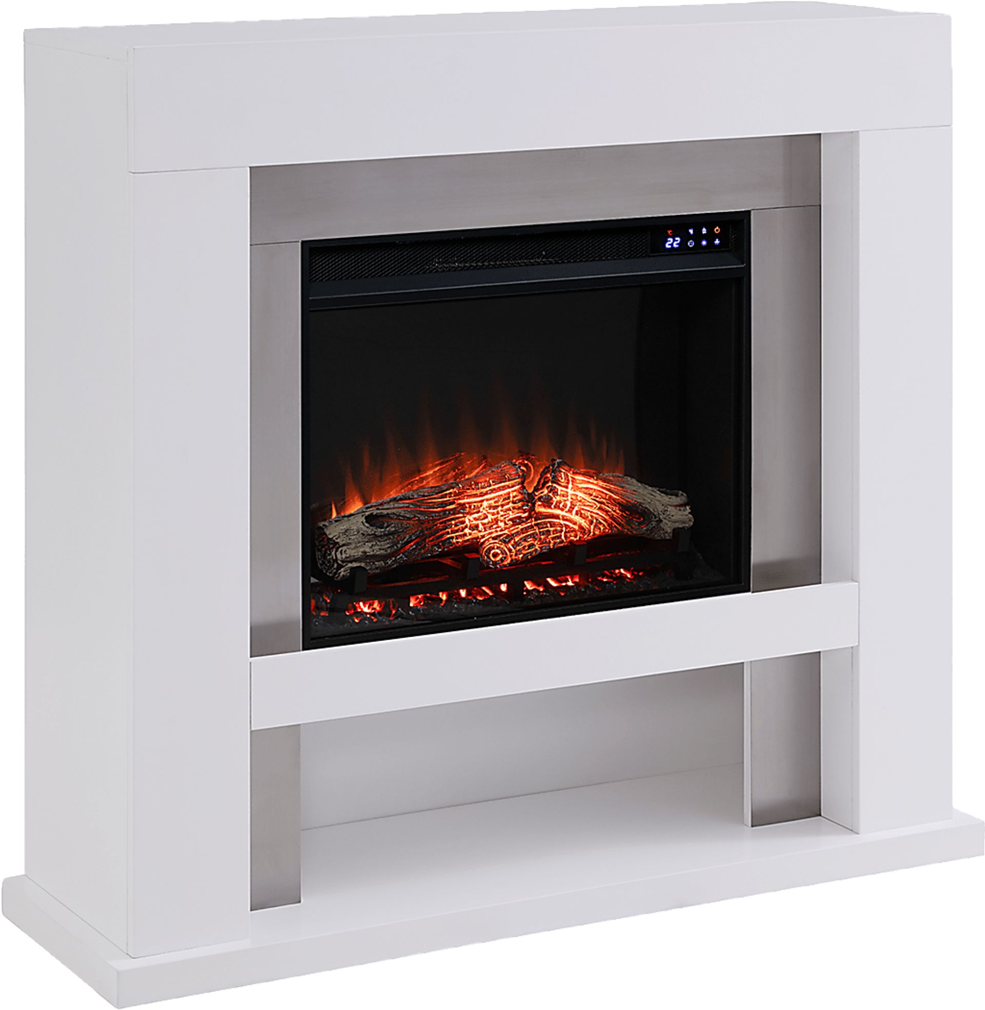 Linkmeadow IV White 44 in. Console With Touch Panel Electric Fireplace - Image 1