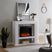 Linkmeadow V White 44 in. Console with Electric Fireplace
