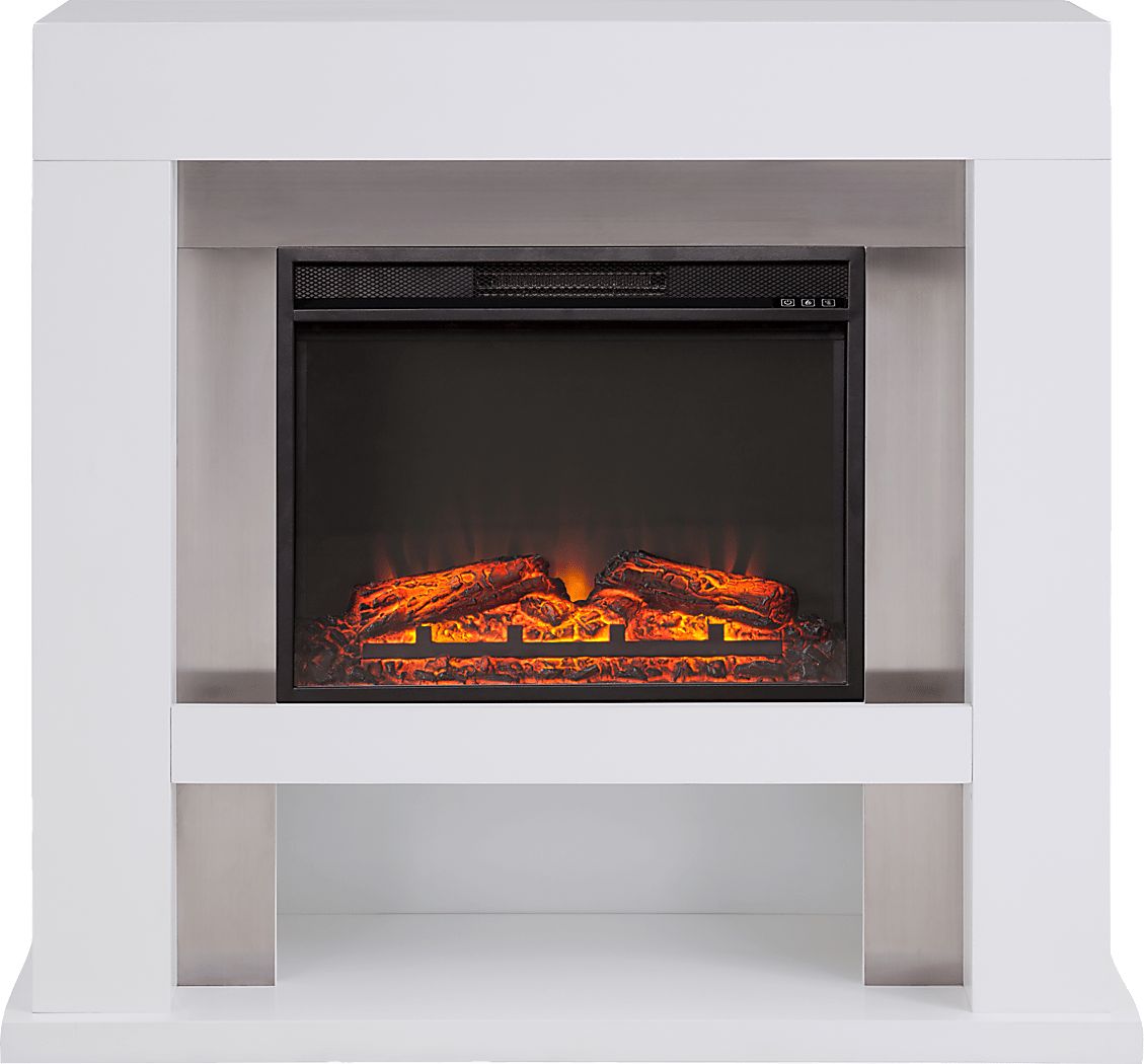 Linkmeadow V White 44 in. Console with Electric Fireplace