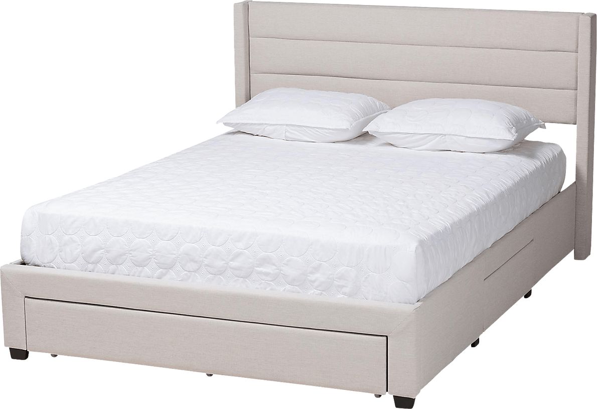 Linnaean Beige Queen Bed