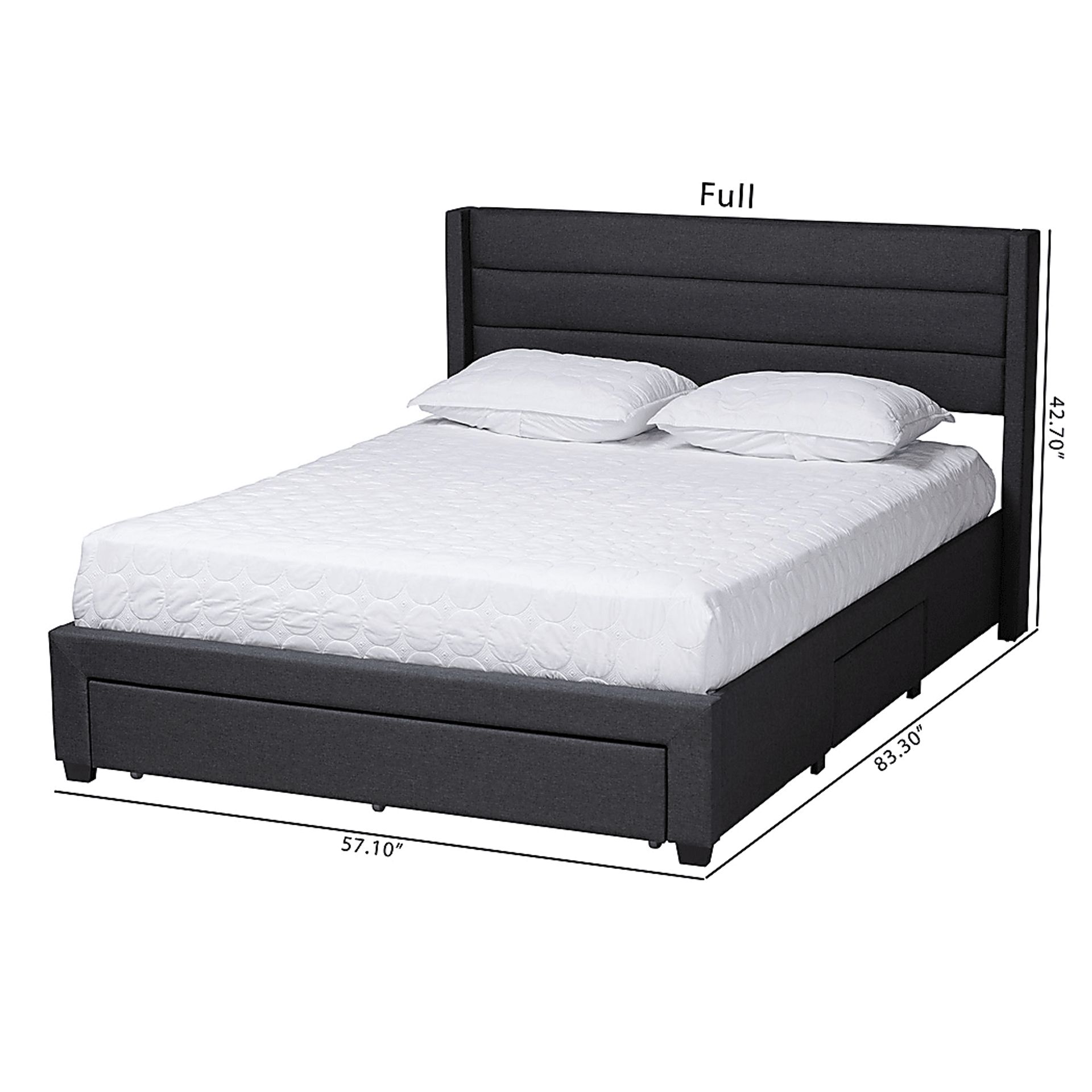 Linnaean Charcoal Full Bed - Image 13