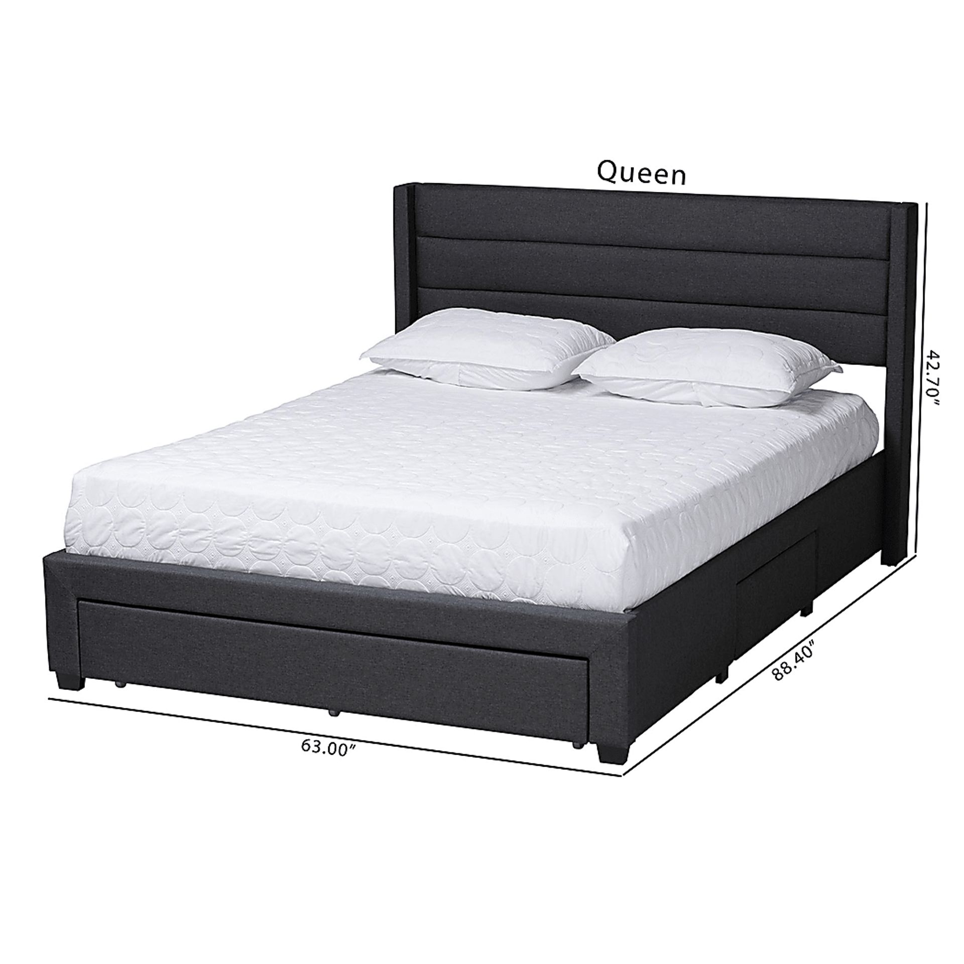 Linnaean Charcoal Queen Bed - Image 13