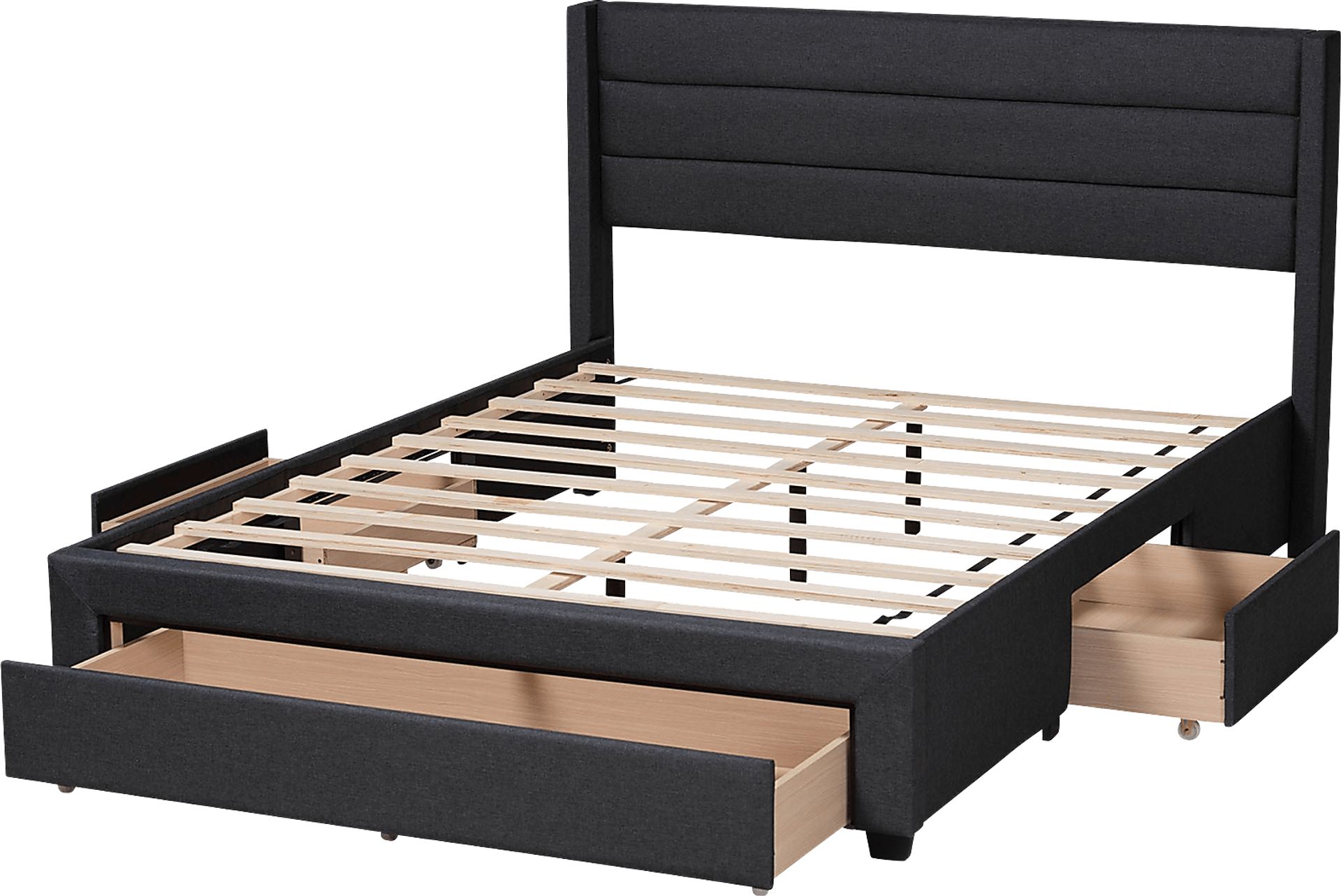 Linnaean Charcoal Queen Bed - Image 6
