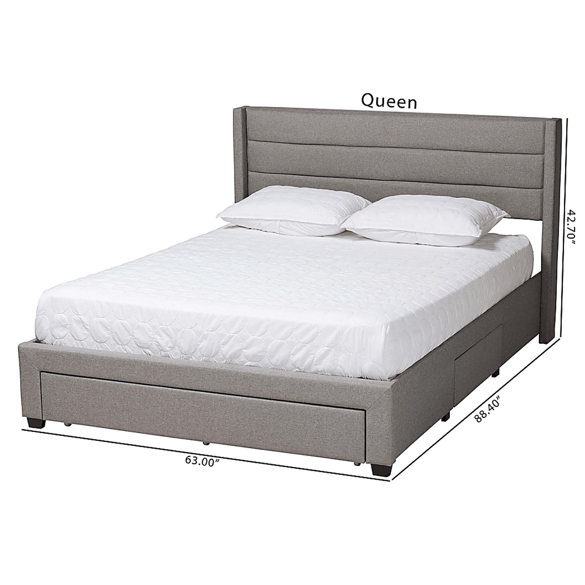 Linnaean Light Gray Queen Bed - Image 13