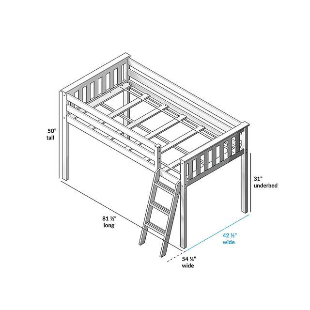 Kids Linnett Gray Twin Low Loft Bed with Pink Tent - Thumbnail - Image 7