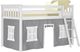 Kids Linnett White Twin Low Loft Bed with Gray Tent