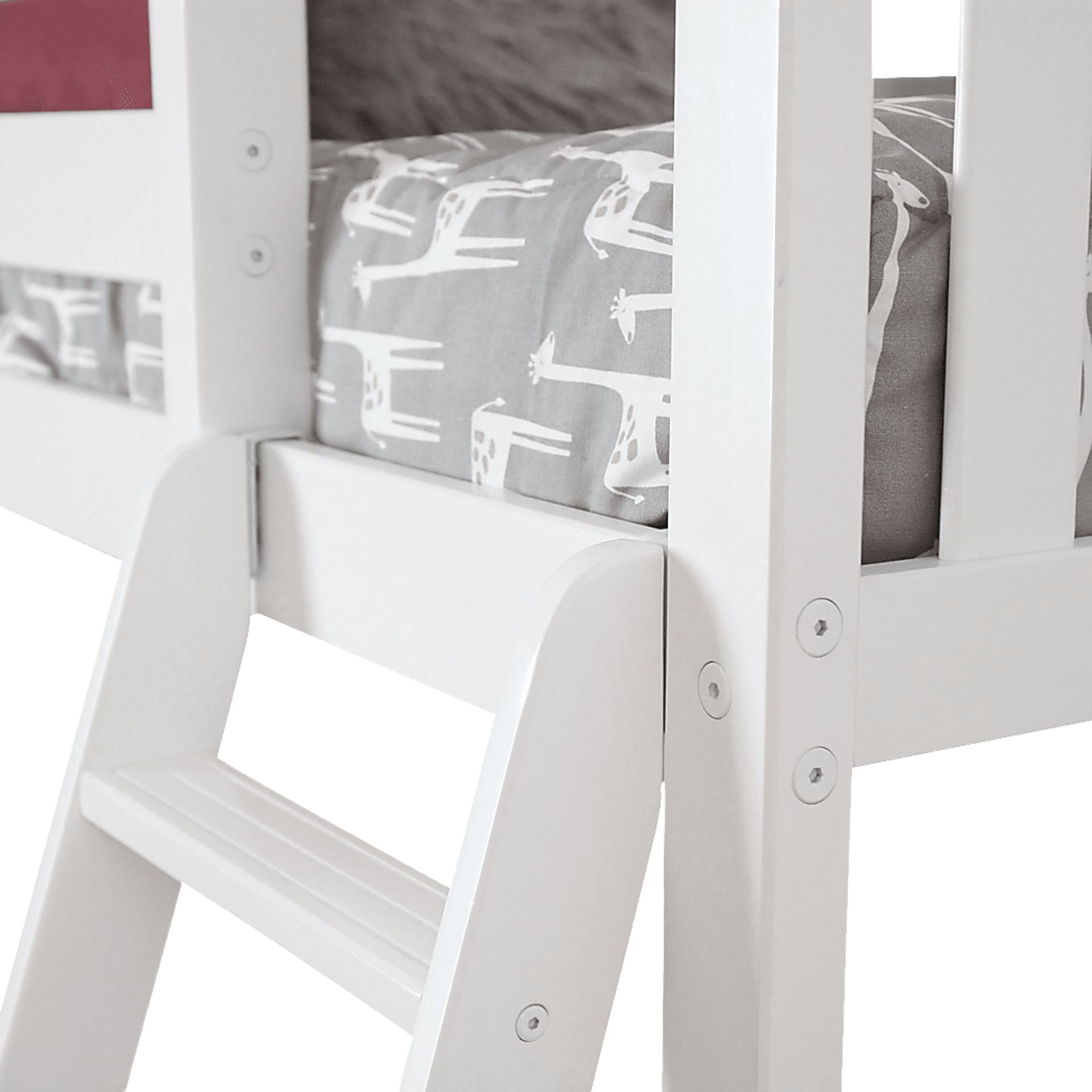 Kids Linnett White Twin Low Loft Bed with Gray Tent - Image 6