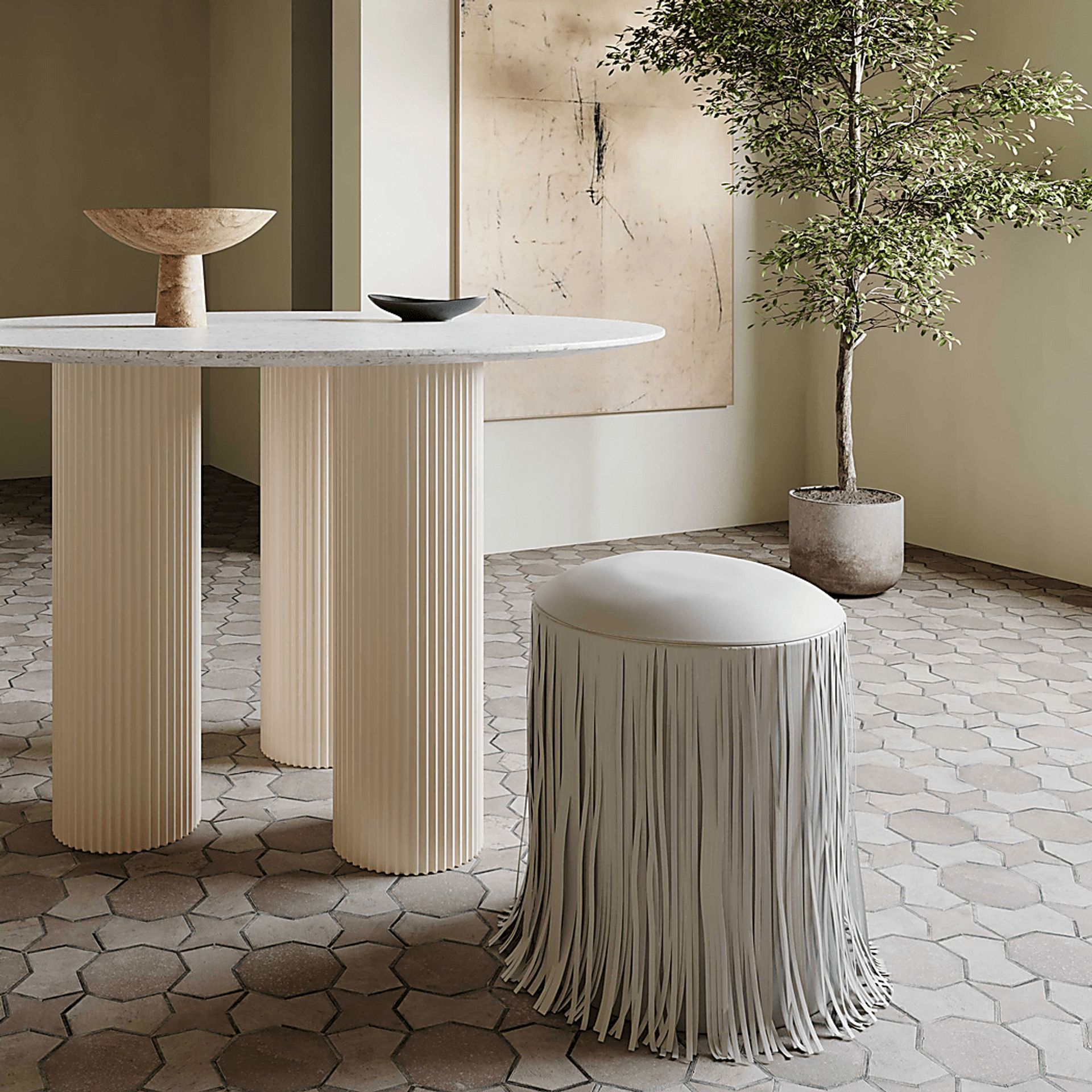 Linnwood Gray Ottoman - Image 2