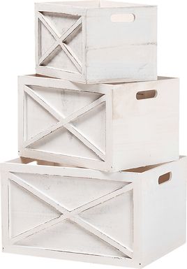 Linpelle White 3 Piece Crate Set