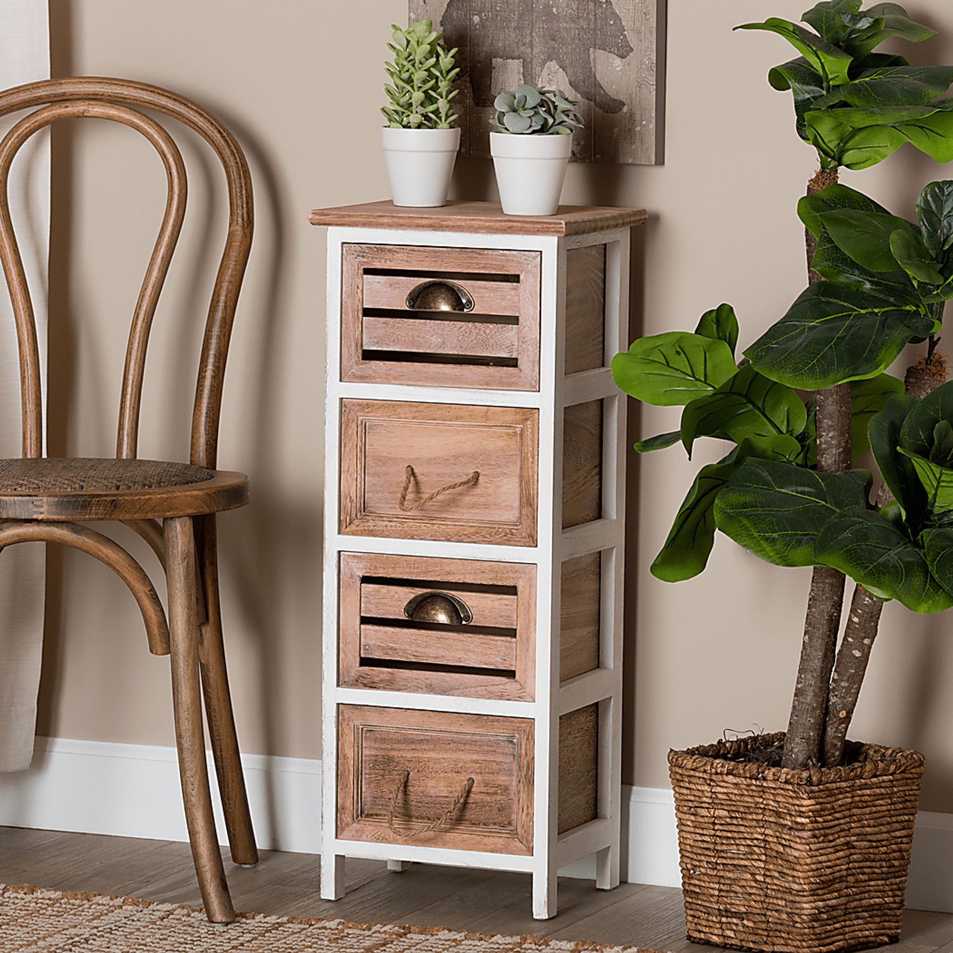 Linretta White Small 4 Drawer Accent Cabinet - Image 7