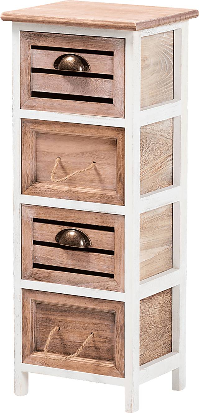 Linretta White Small 4 Drawer Accent Cabinet - Thumbnail - Image 1
