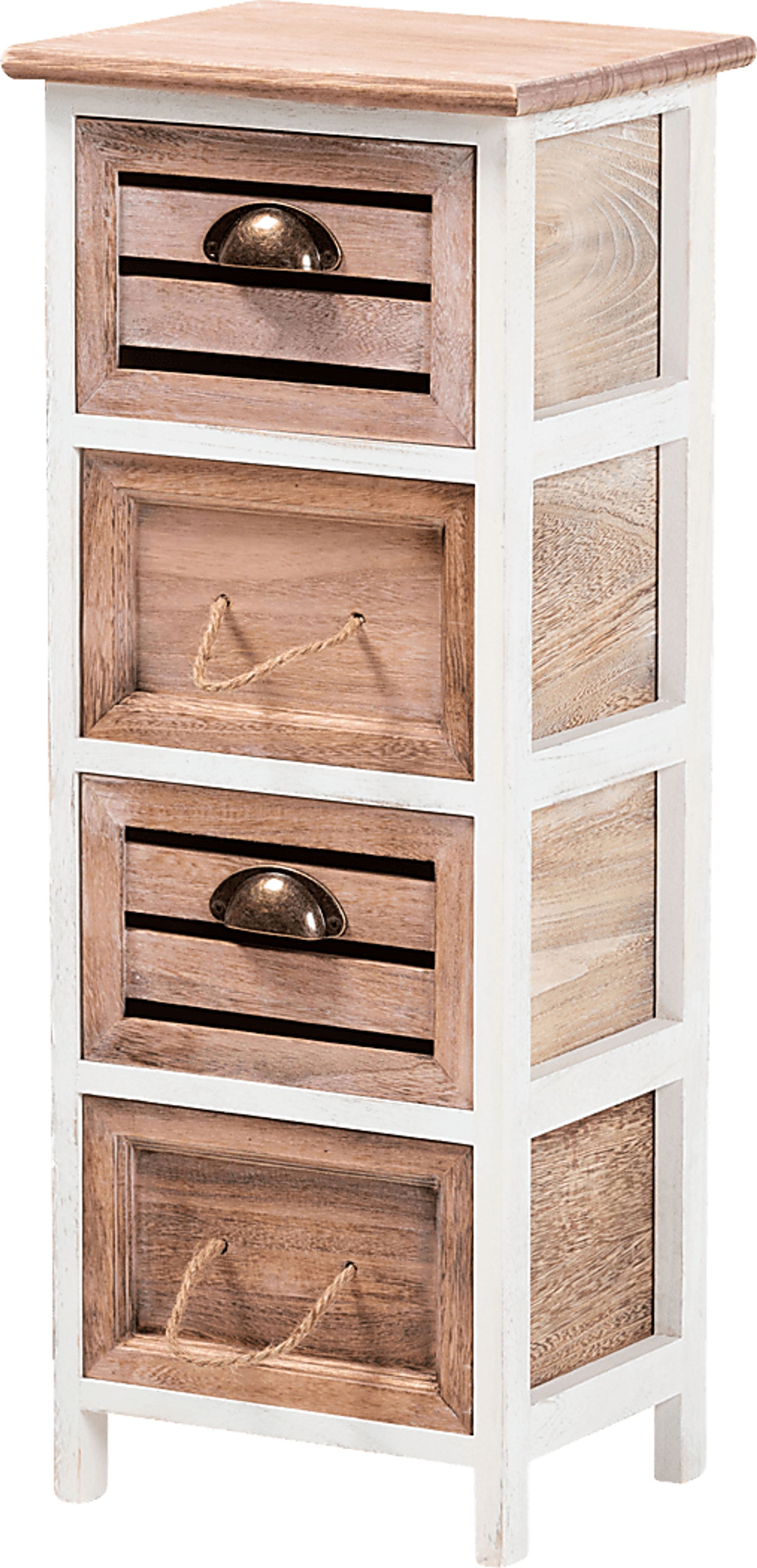 Linretta White Small 4 Drawer Accent Cabinet - Image 1